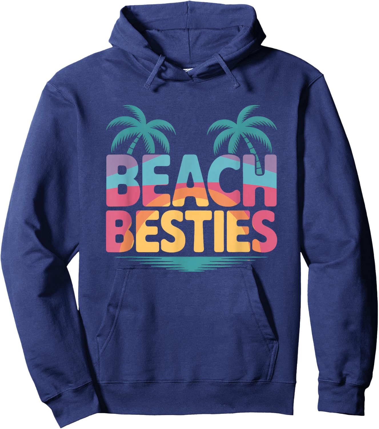 Beach Besties Summer Vacation Design Hoodie - Hoodie | Navy