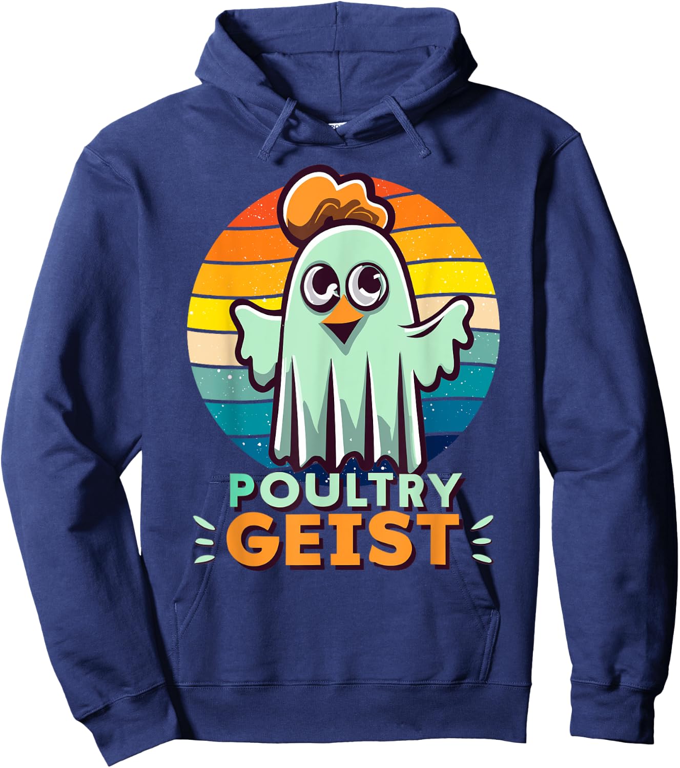 Funny Poultry Geist Chicken Ghost Hoodie - Hoodie | Navy