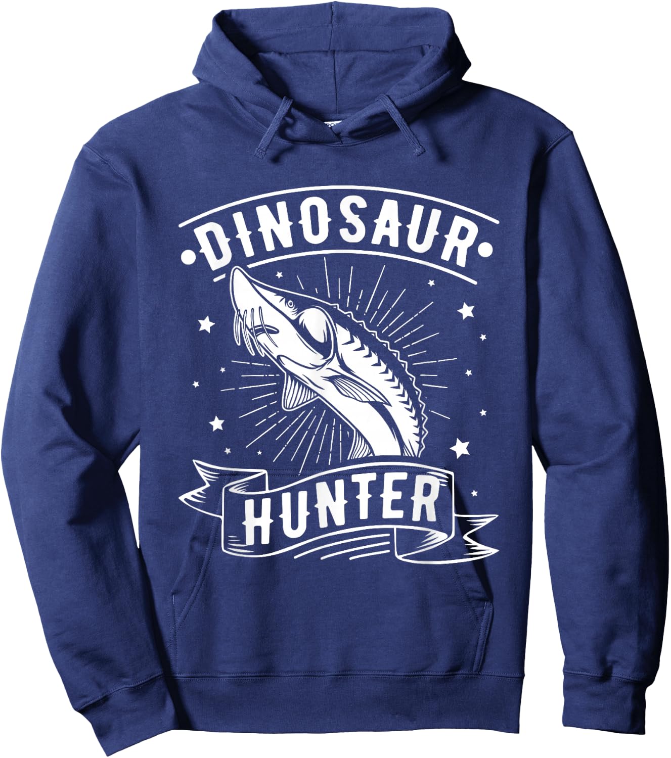 Dinosaur Hunter - Sturgeon Fishing Hoodie - Hoodie | Navy