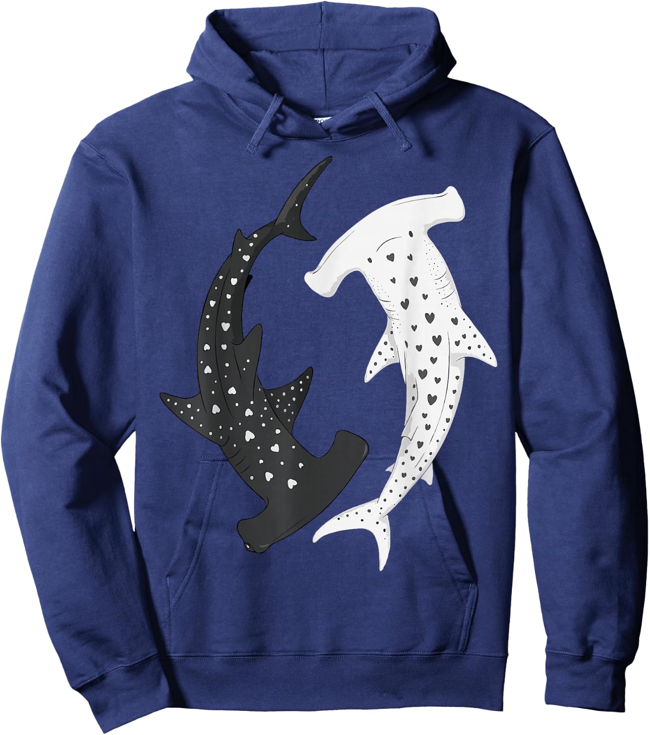 Hammerhead Sharks Yin Yang Hoodie - Hoodie | Navy