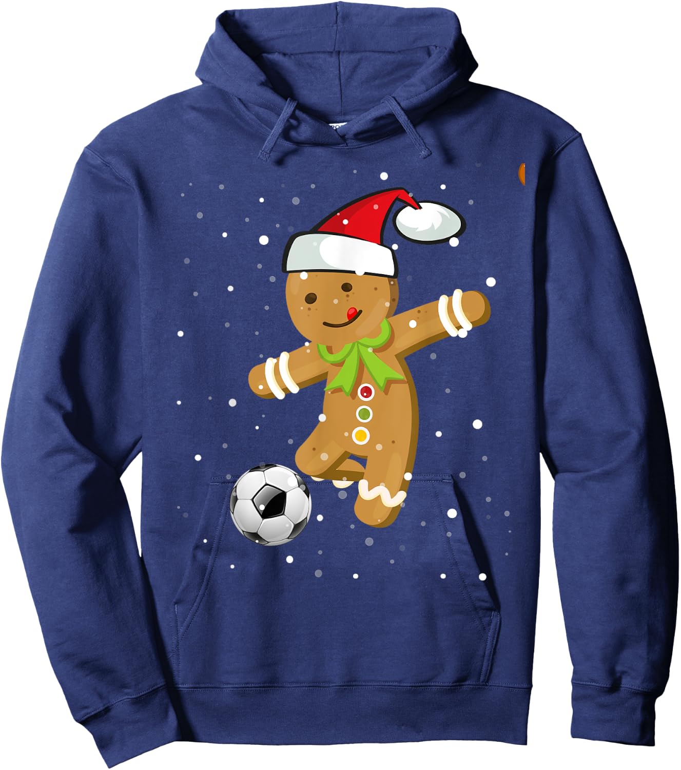 Christmas Football Soccer Gingerbread Player Hoodie - Hoodie | Navy