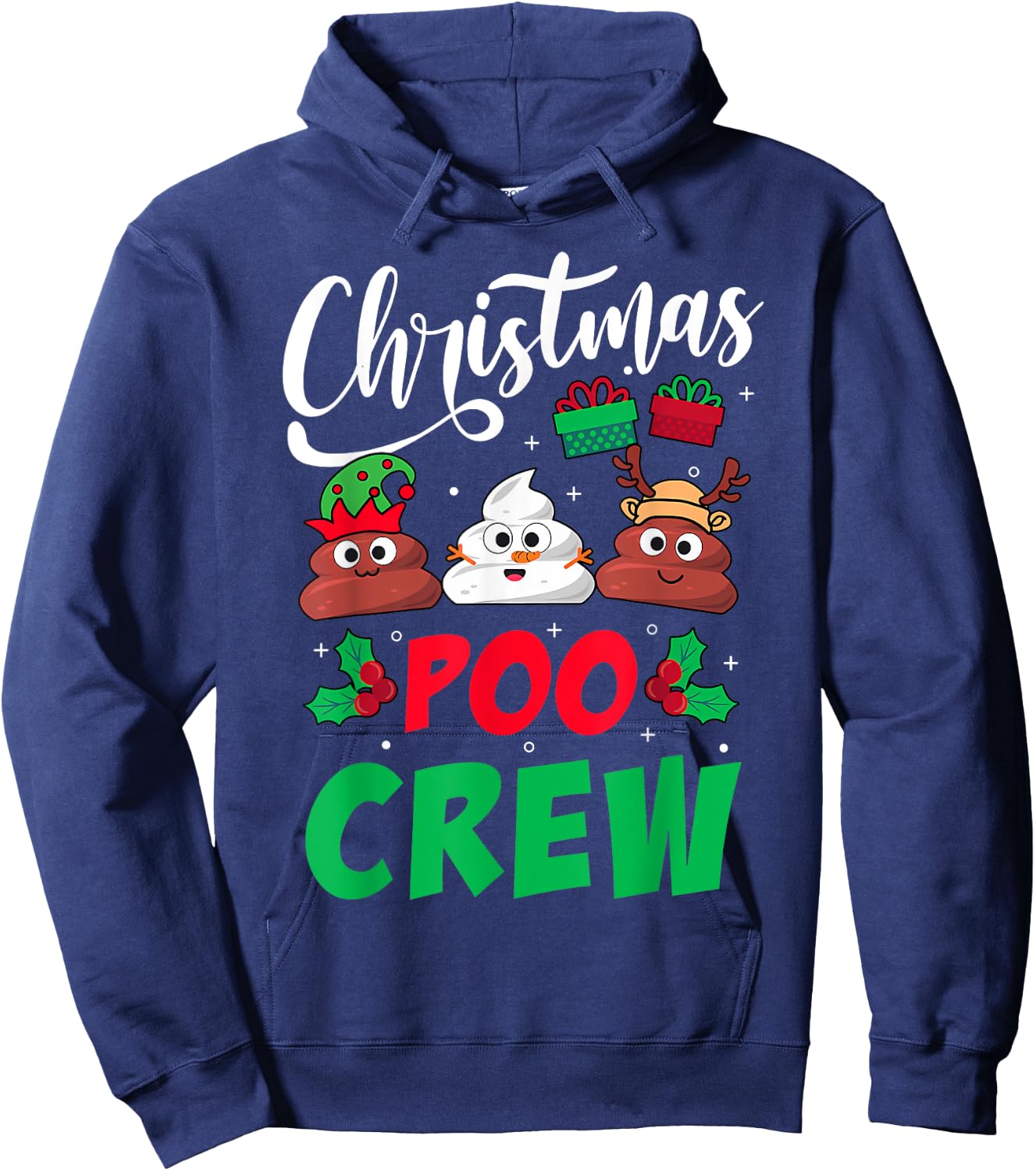 Christmas Poo Crew Funny Poo Xmas Pajama Hoodie - Hoodie | Navy