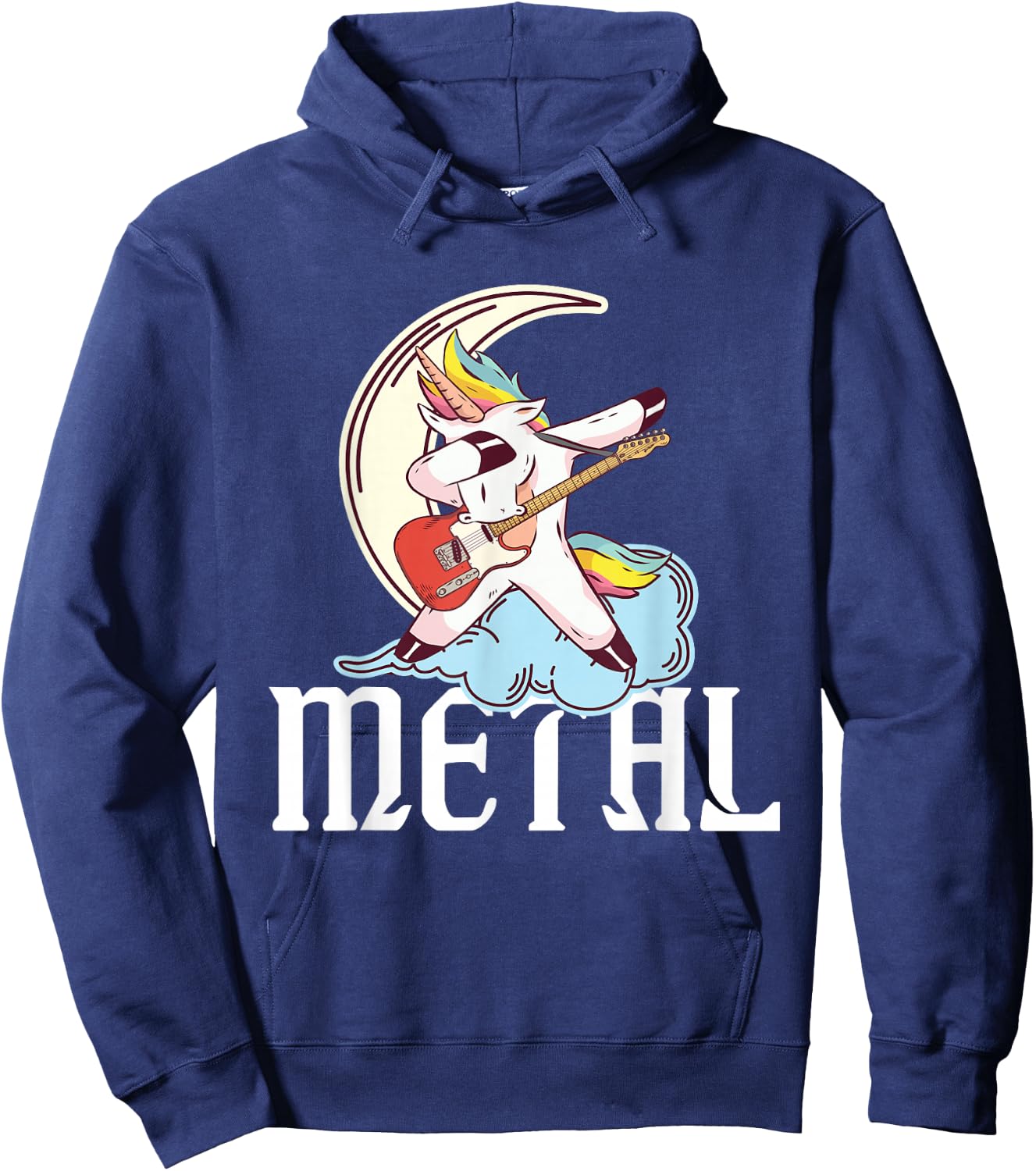 Heavy Rock Metal - Rock Band Unicorn Metalhead Hoodie - Hoodie | Navy