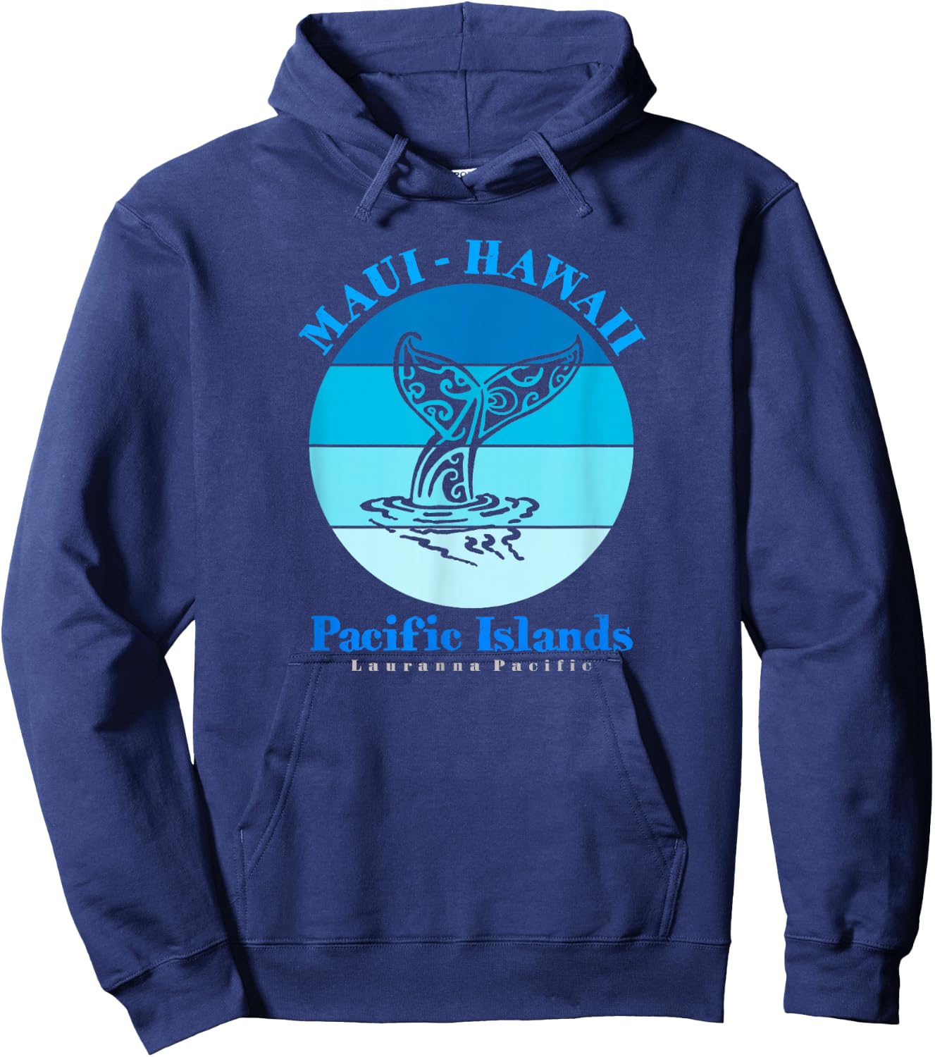 Maui Hawaii Ocean Whale Tail Hoodie - Hoodie | Navy