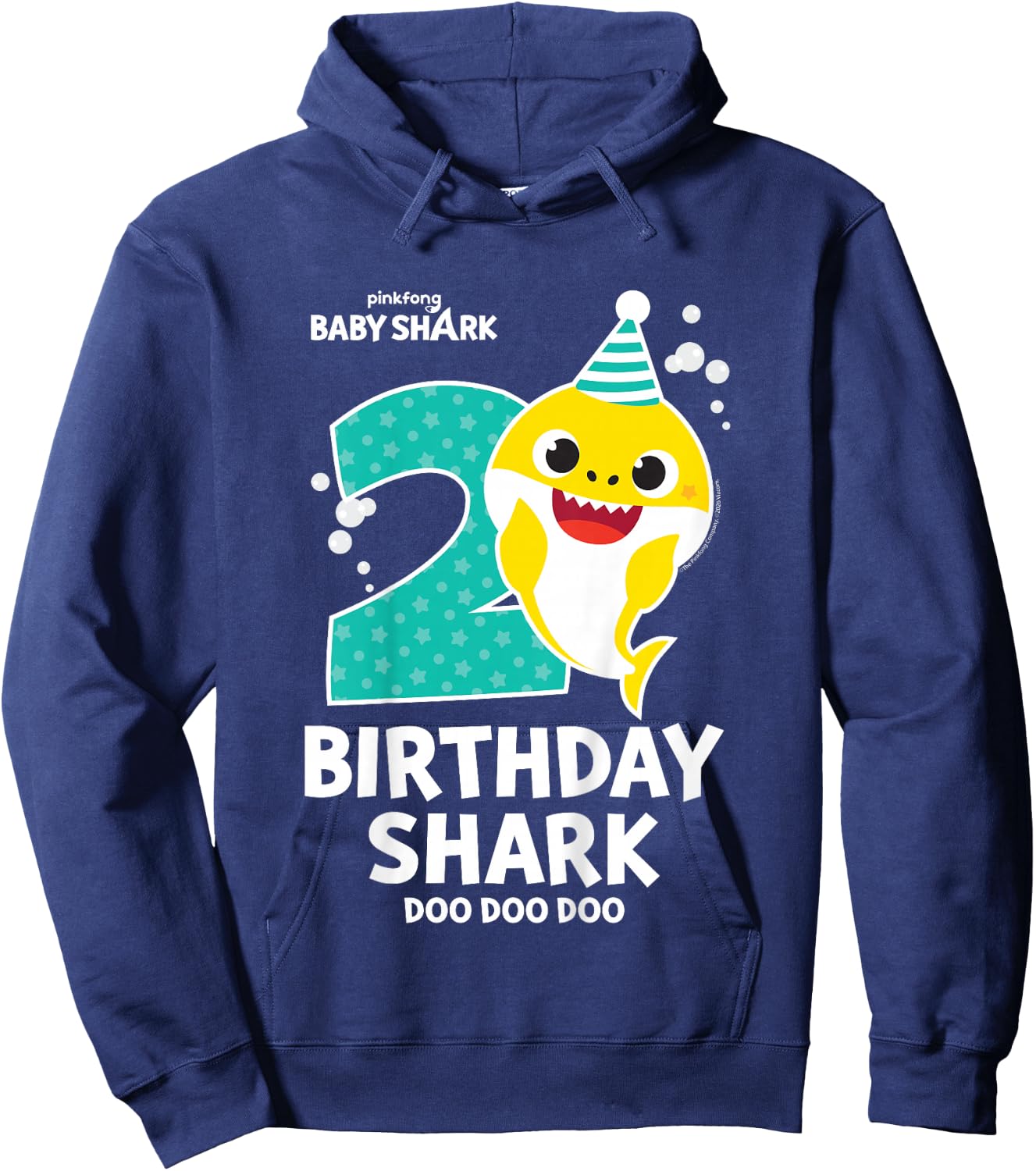 Offizieller Baby Shark Birthday Shark Alter 2 Hoodie - Hoodie | Navy