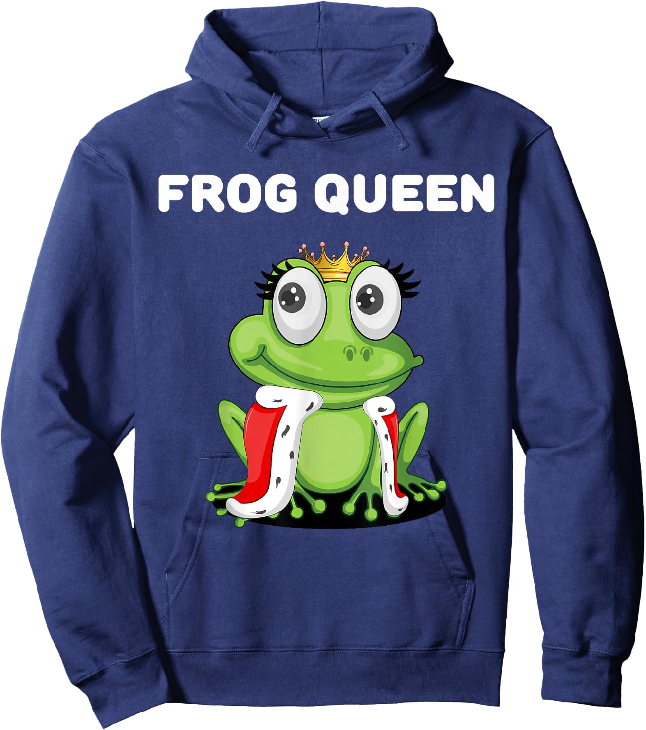 Frog Queen Girls' Frog Women's Frog , black Hoodie - Hoodie | Navy
