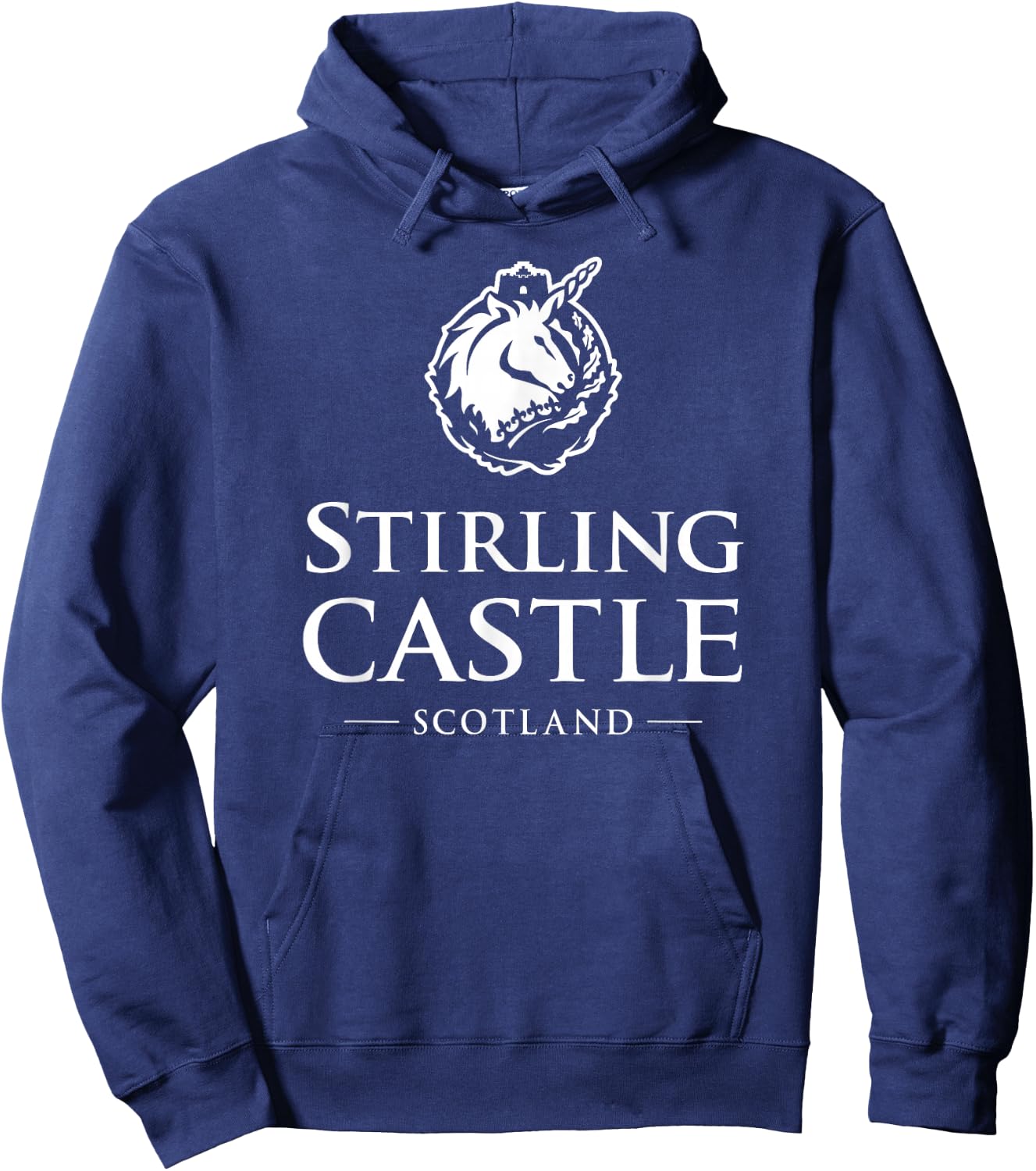 Stirling Castle Scotland White Print Hoodie - Hoodie | Navy