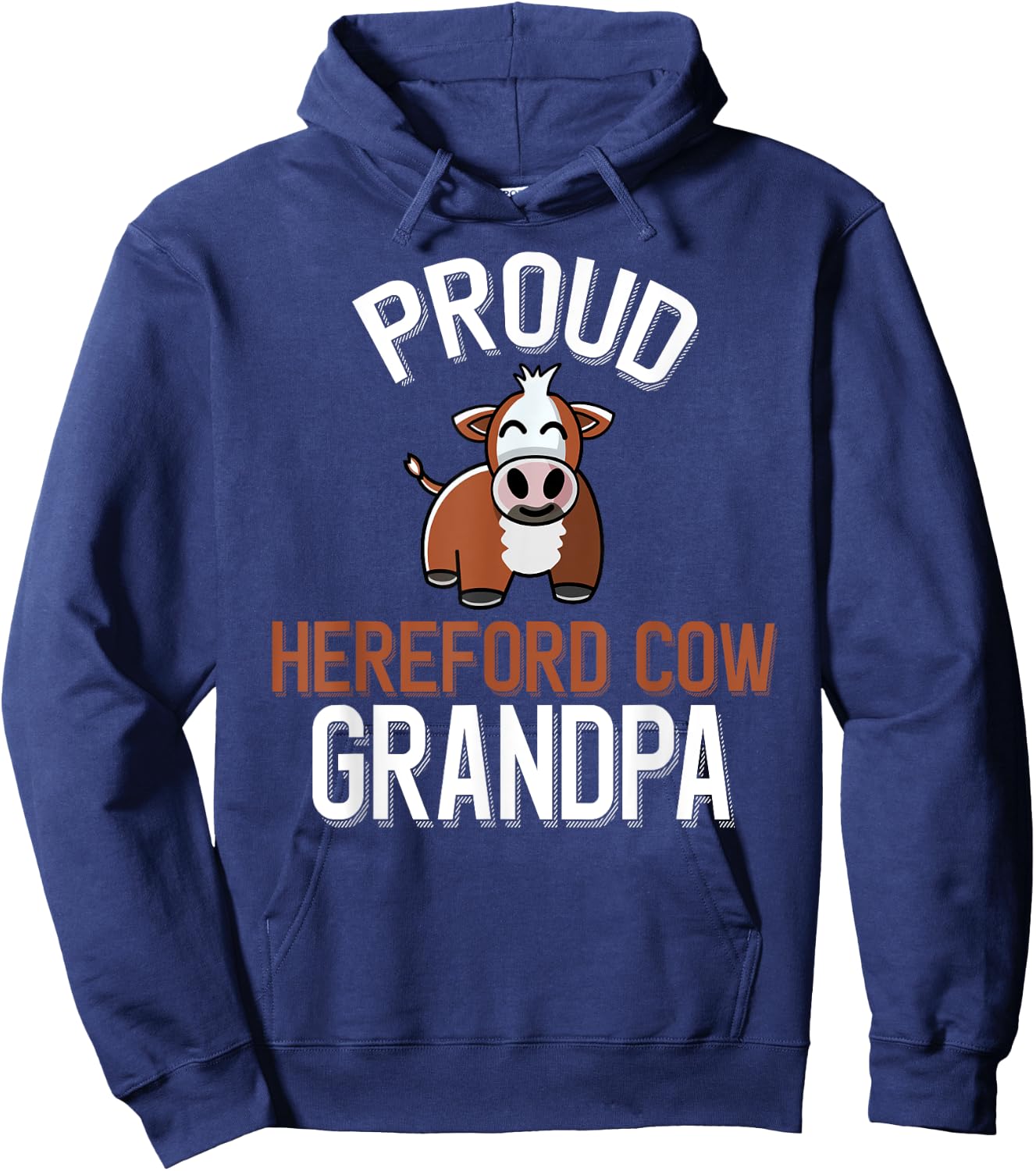 Proud Hereford Cow Grandpa Hoodie - Hoodie | Navy