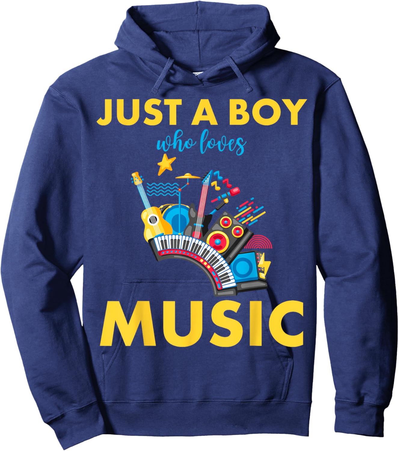 Just A Boy Who Loves Music Hoodie - Hoodie | Navy
