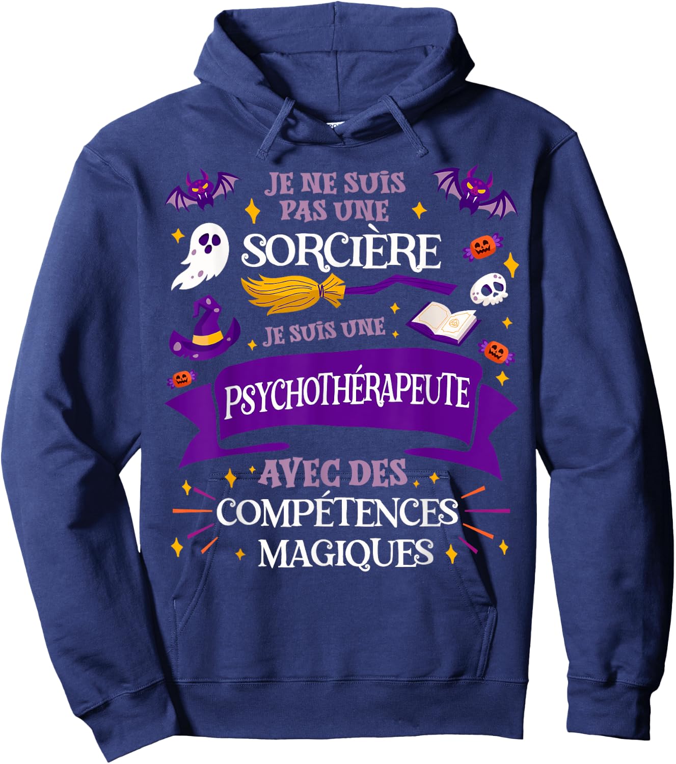 Not A Witch I'm A Psychotherapist Gift Hoodie - Hoodie | Navy
