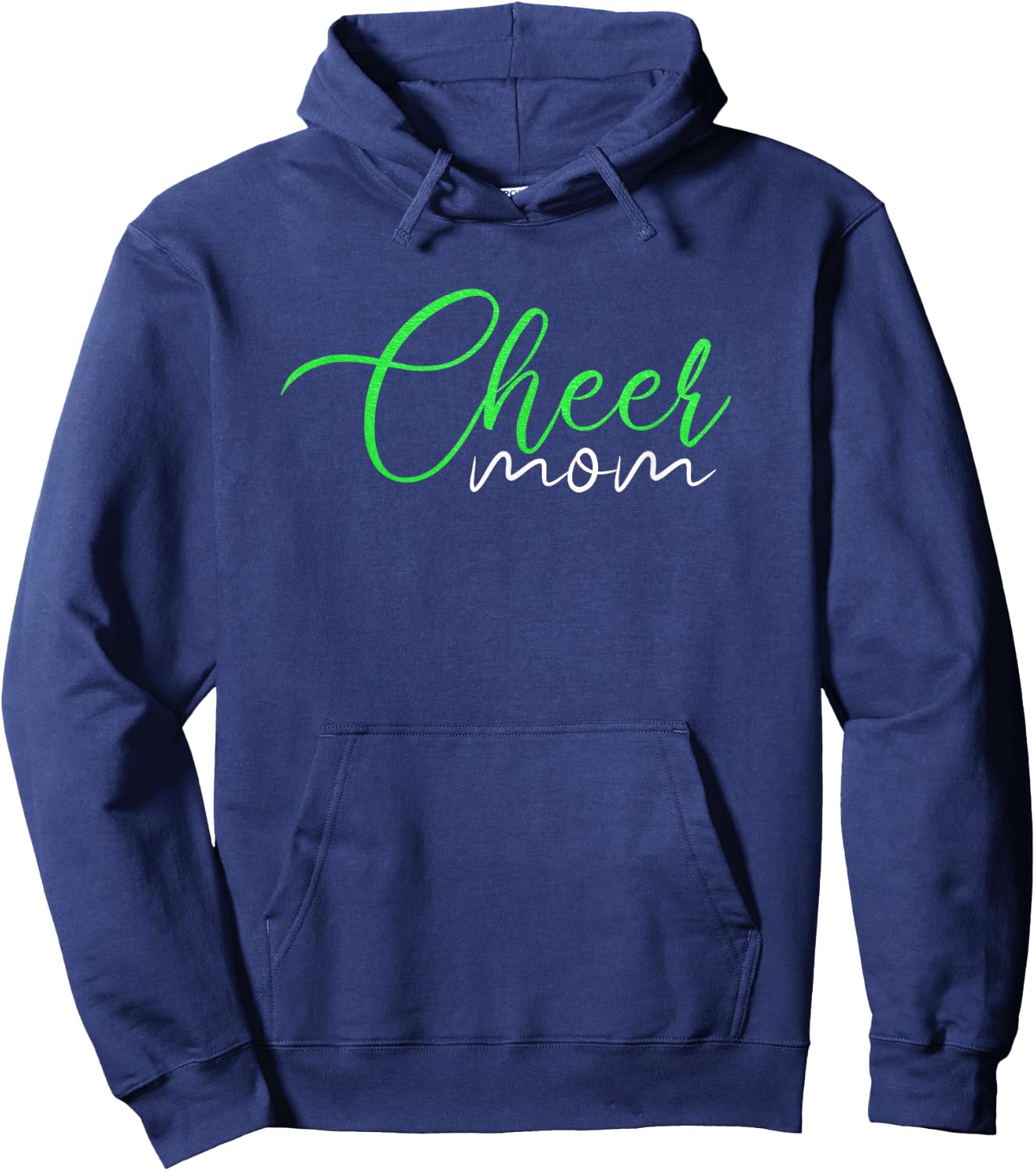 Cheer Mom Bright Neon Green Allstar Competition Hoodie - Hoodie | Navy