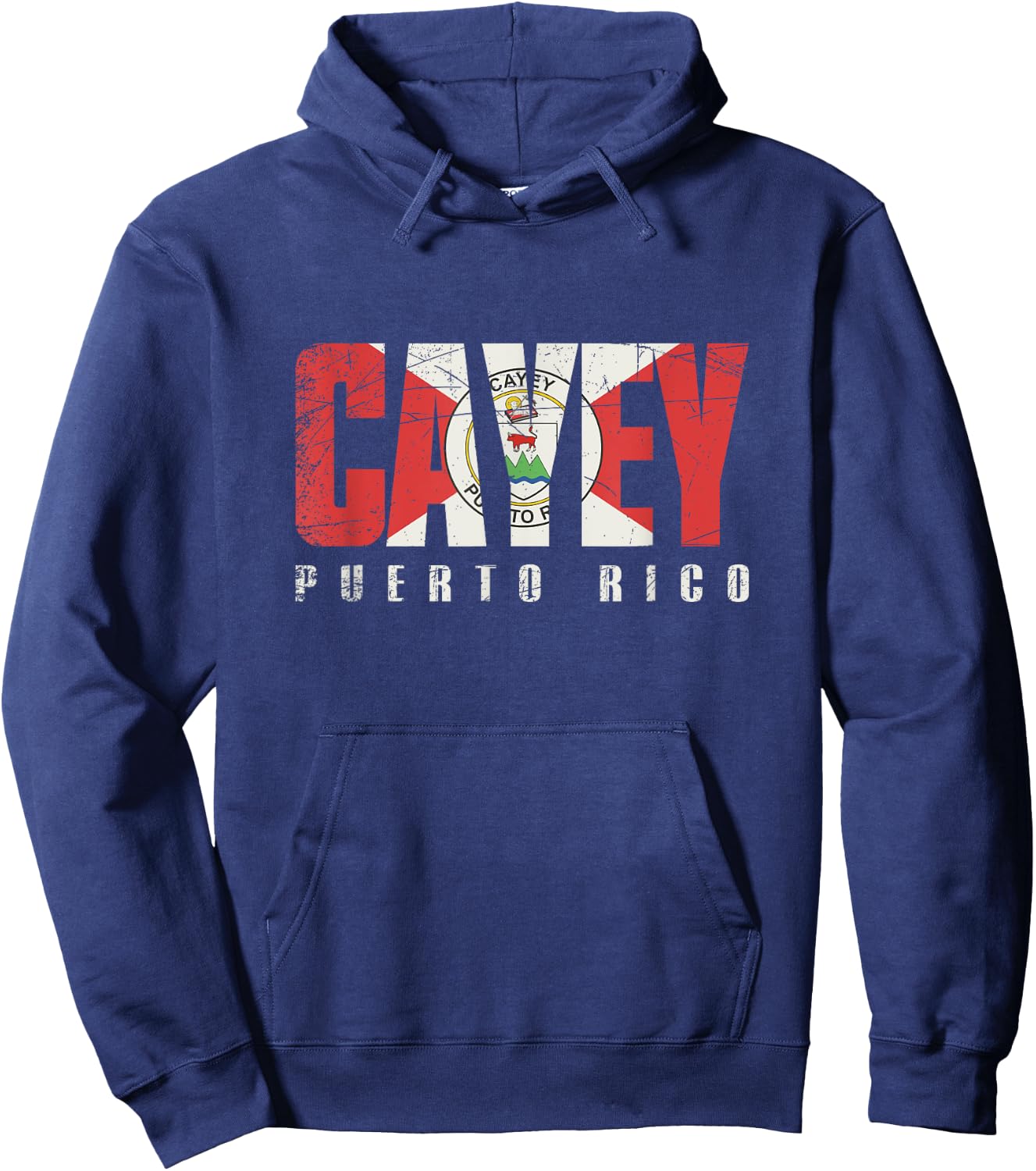 Cayey City in Puerto Rico, Cayey Flag Hoodie - Hoodie | Navy