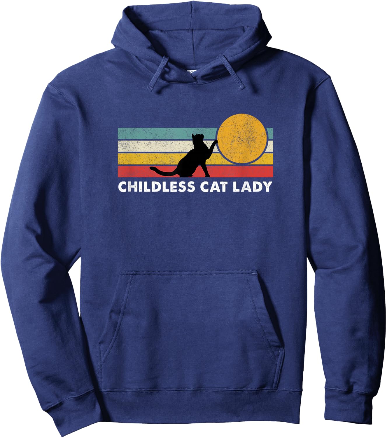 Vintage Childless Cat Lady Hoodie - Hoodie | Navy
