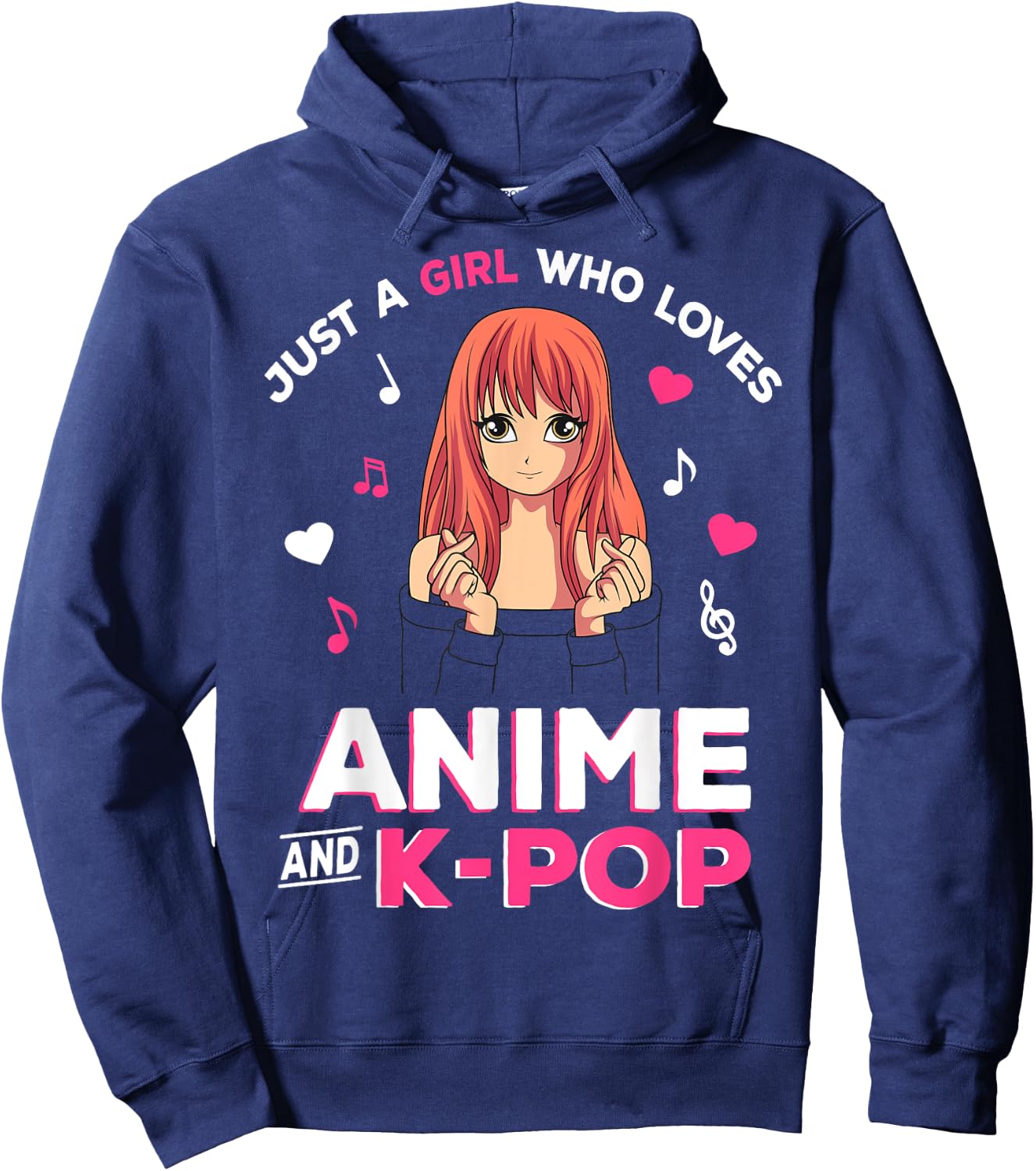 Anime Girls' K-Pop Children's Manga Merch Hoodie - Hoodie | Navy