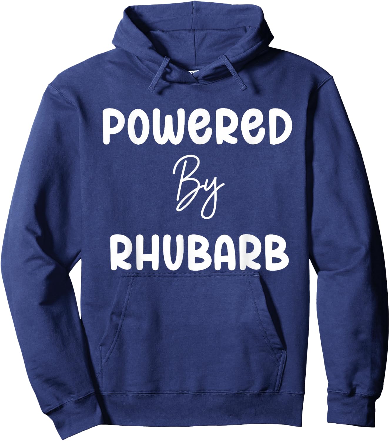 Powered By Rhubarb Retro Vintage Text Hoodie - Hoodie | Navy