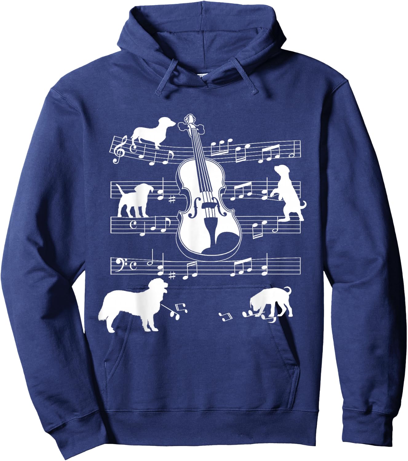 Violin Player Dog for Violinist Dogs and Violin Hoodie - Hoodie | Navy
