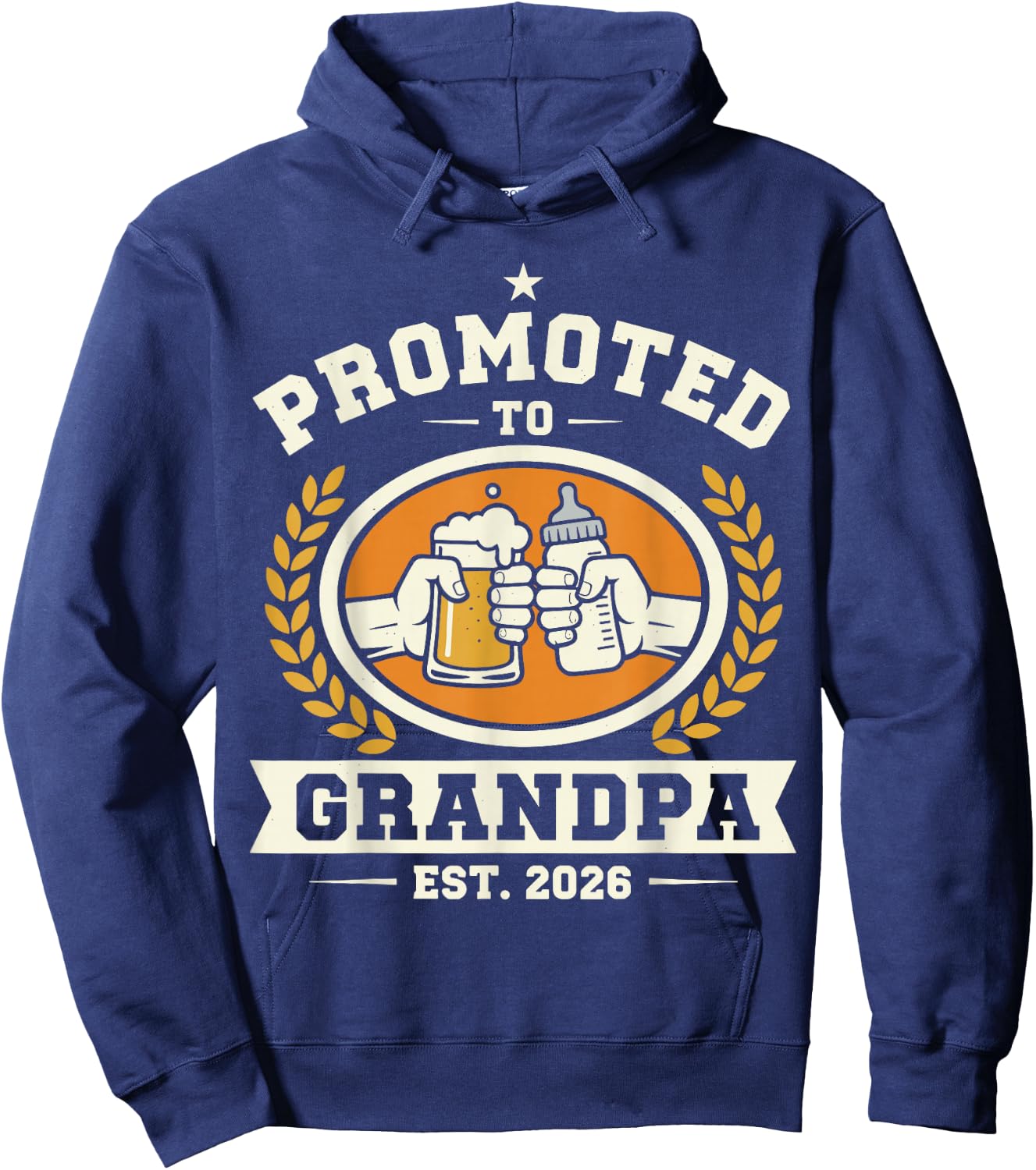 Promoted to Grandpa Est 2026 Baby Announcement Hoodie - Hoodie | Navy