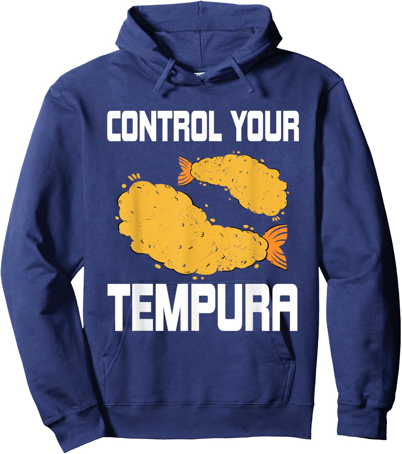 Funny Tempura Pun Costume Shrimp And Seafood Hoodie - Hoodie | Navy