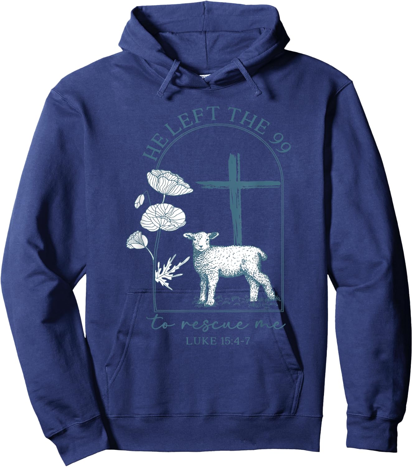Retro He Left The 99 To Find Me Luke 15.4-7 Hoodie - Hoodie | Navy