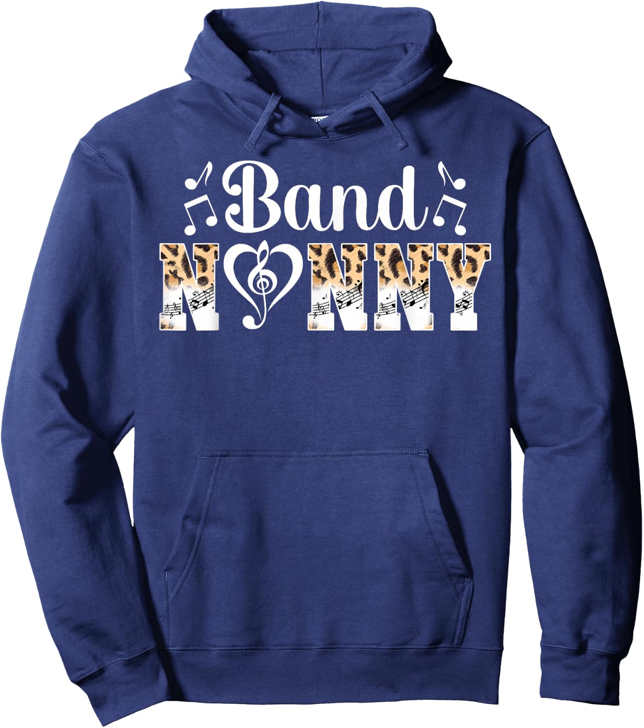 Band Nanny Leopard Marching Band Nanny Grandma Hoodie - Hoodie | Navy