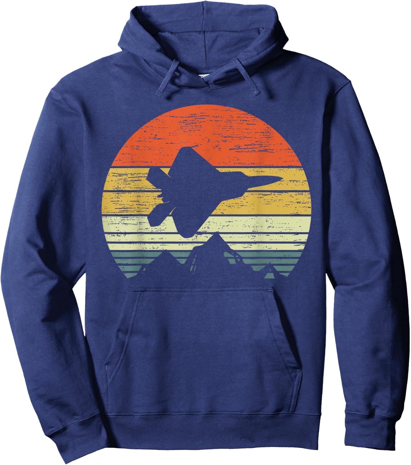 F-22 Sunset vieilli | Vétéran de chasse vintage Hoodie - Hoodie | Navy