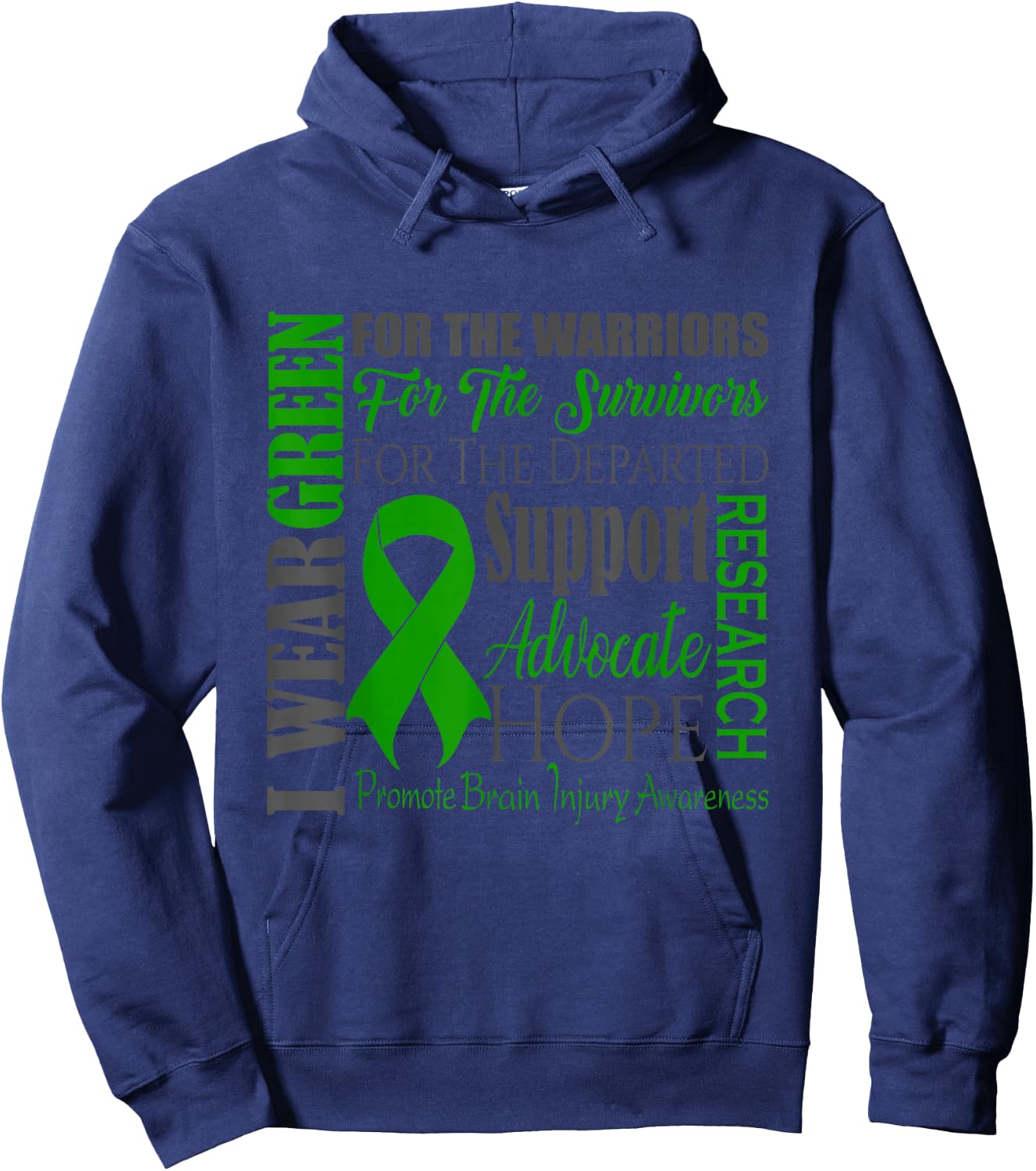 TBI Traumatic Brain Injury Awareness Hoodie - Hoodie | Navy