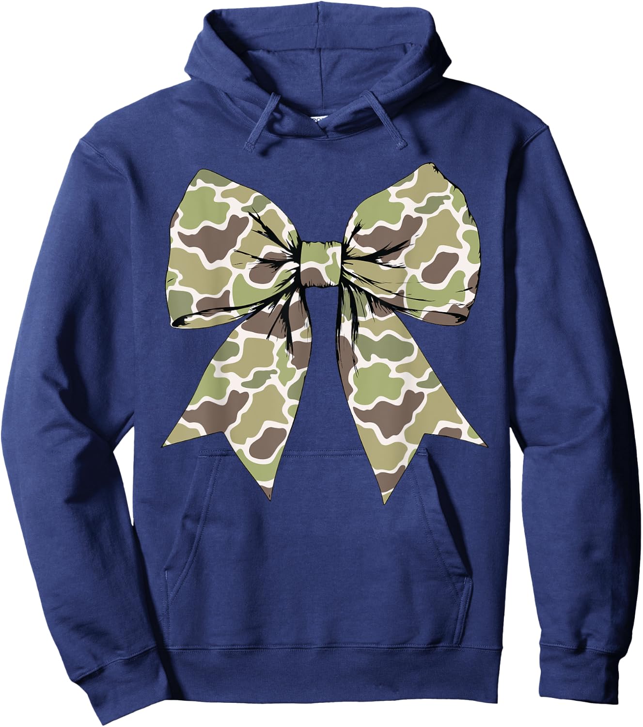 Camo Coquette Bow Women Girls Kids Hoodie - Hoodie | Navy