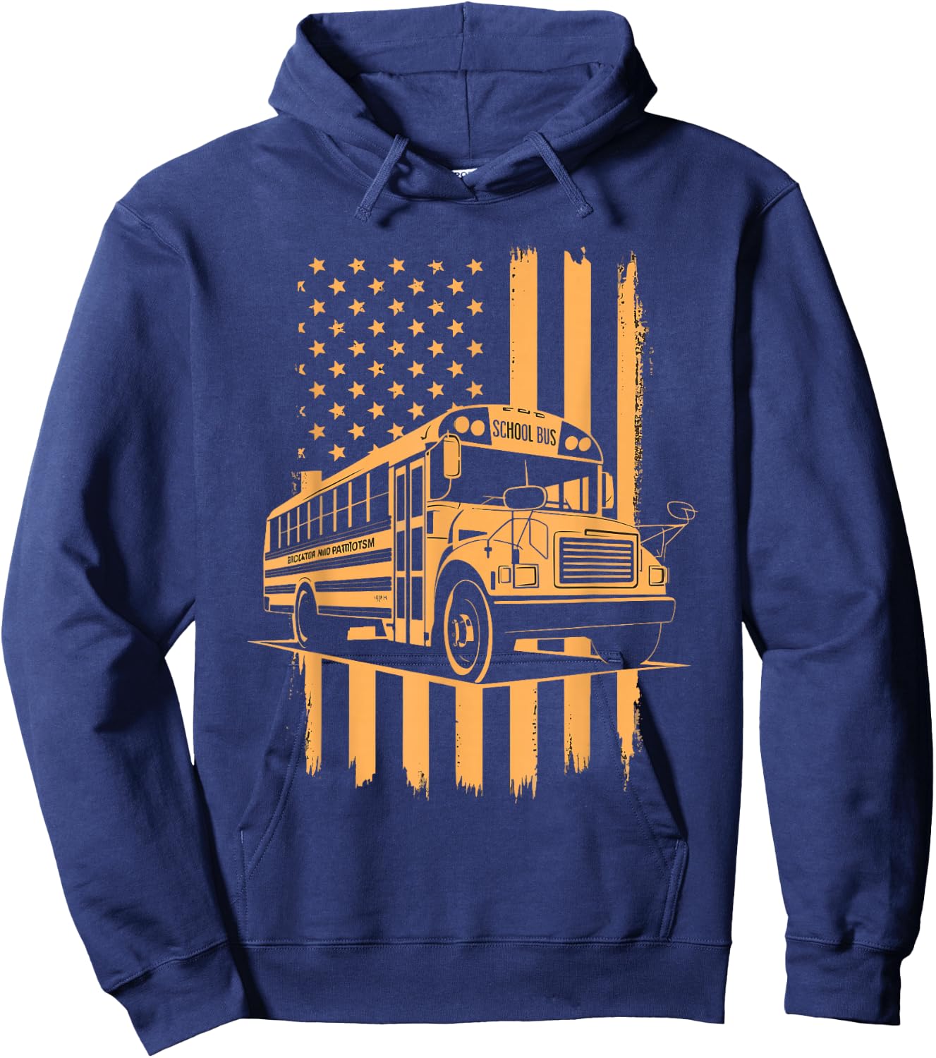 School Bus Driver USA Flag Hoodie - Hoodie | Navy