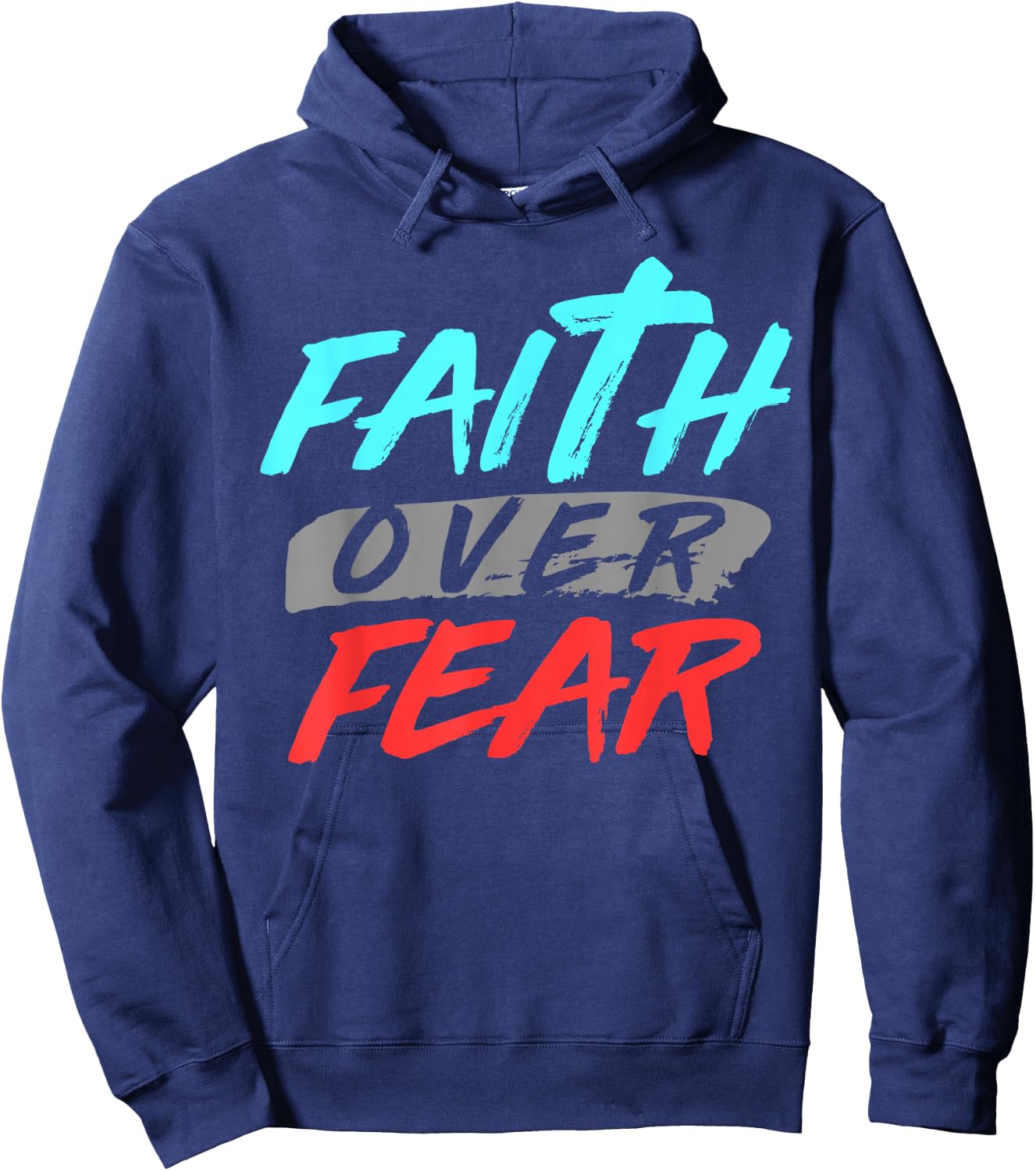 Bible Verse Faith Over Fear Jesus God Hoodie - Hoodie | Navy