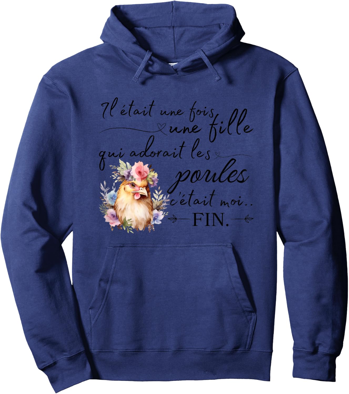 Chickens Quote The Girl Who Loved Hens , white Hoodie - Hoodie | Navy