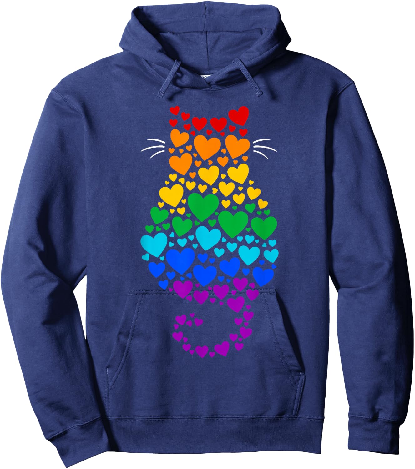 Cat LGBTQ Pride Month Hoodie - Hoodie | Navy