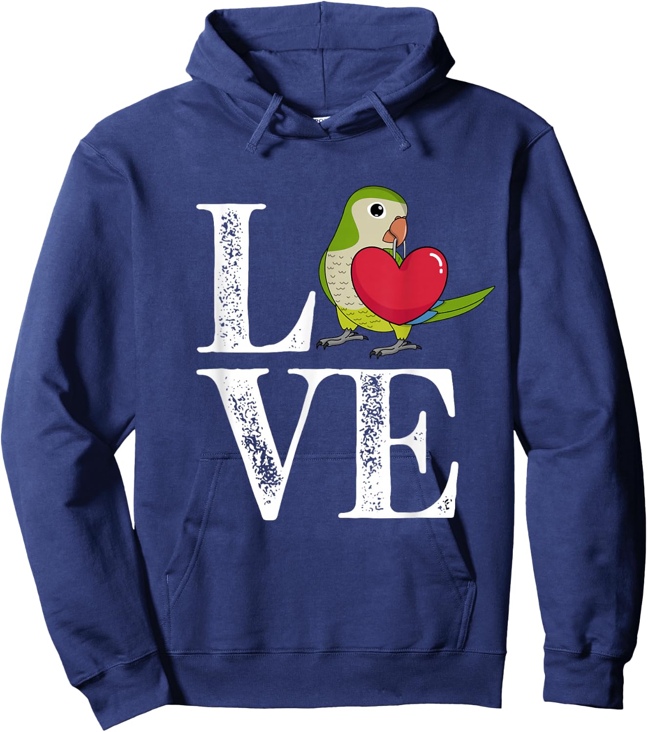 Love Parrot I Green Monk Parakeet Quaker Hoodie - Hoodie | Navy