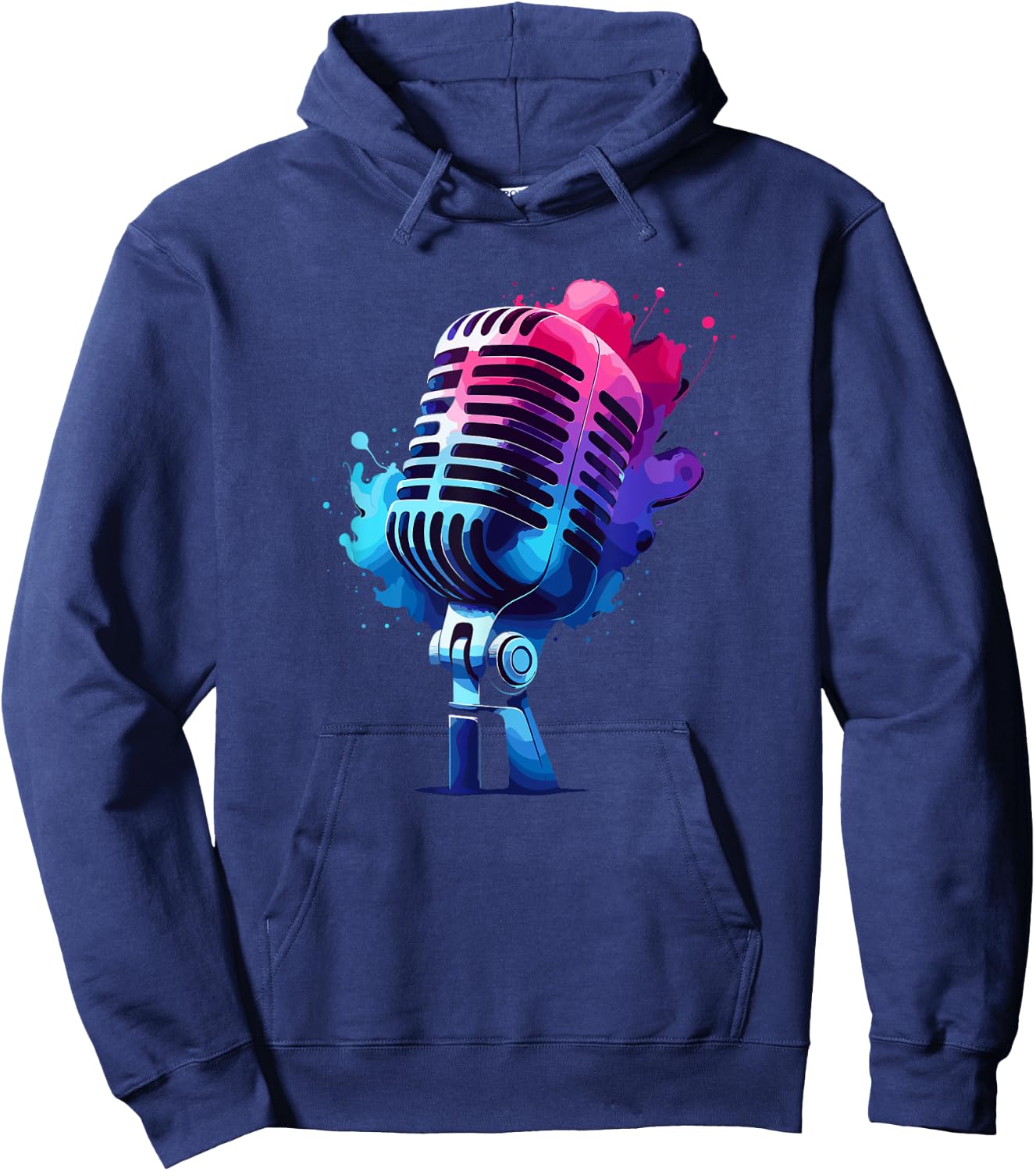 Microphone Mic Singer Podcast Animator Hoodie - Hoodie | Navy