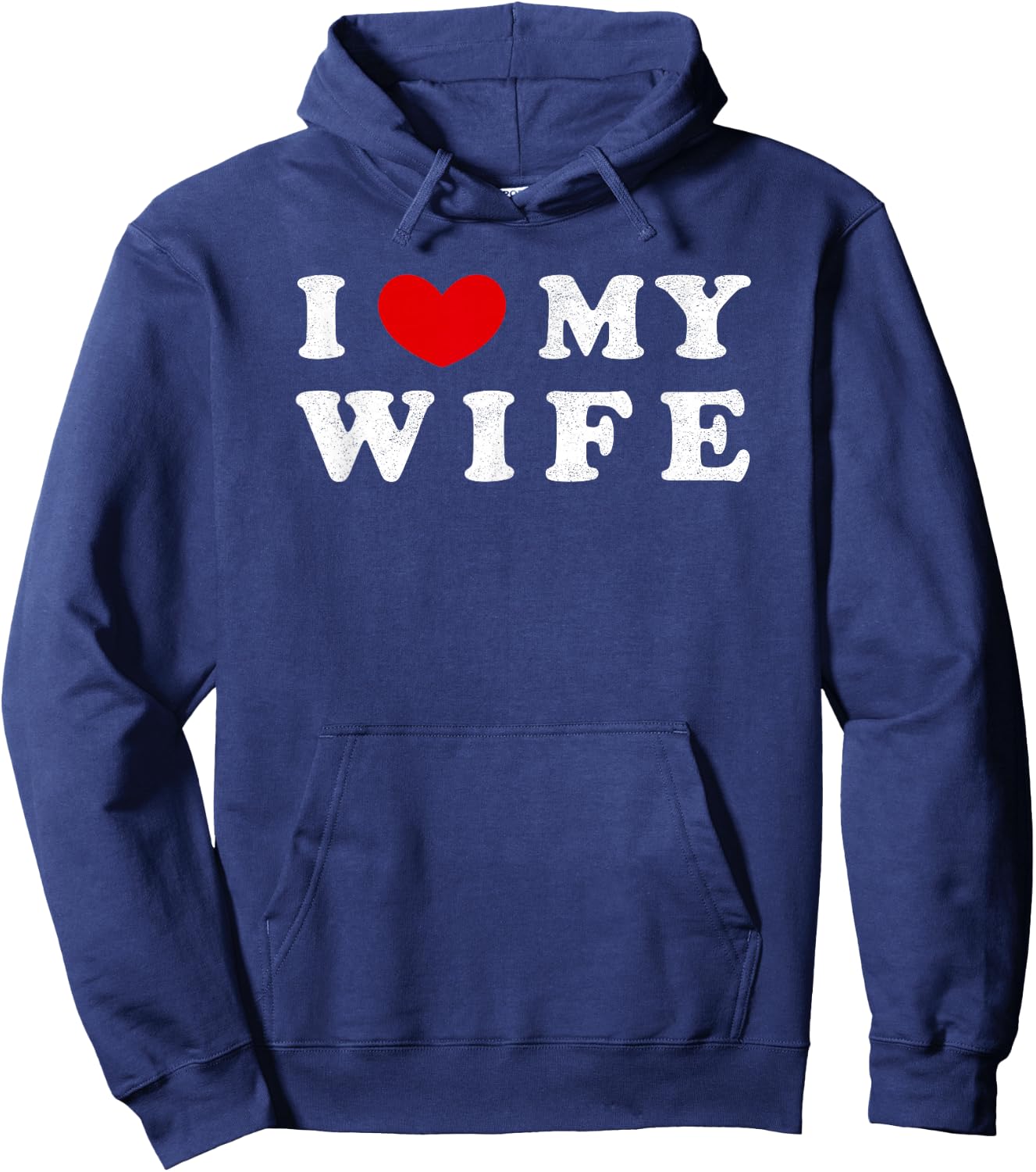 I Heart My Wife, I Love My Wife Small Hoodie - Hoodie | Navy