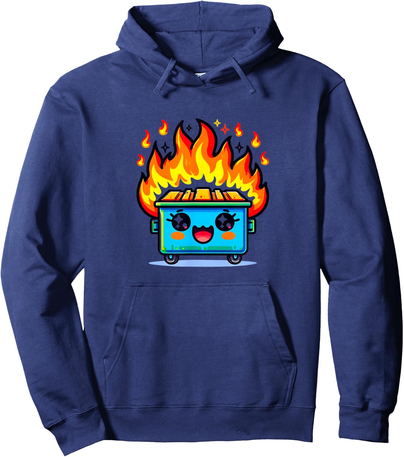 Cute Dumpster Fire Kawaii Kids Boys Girls Hoodie - Hoodie | Navy