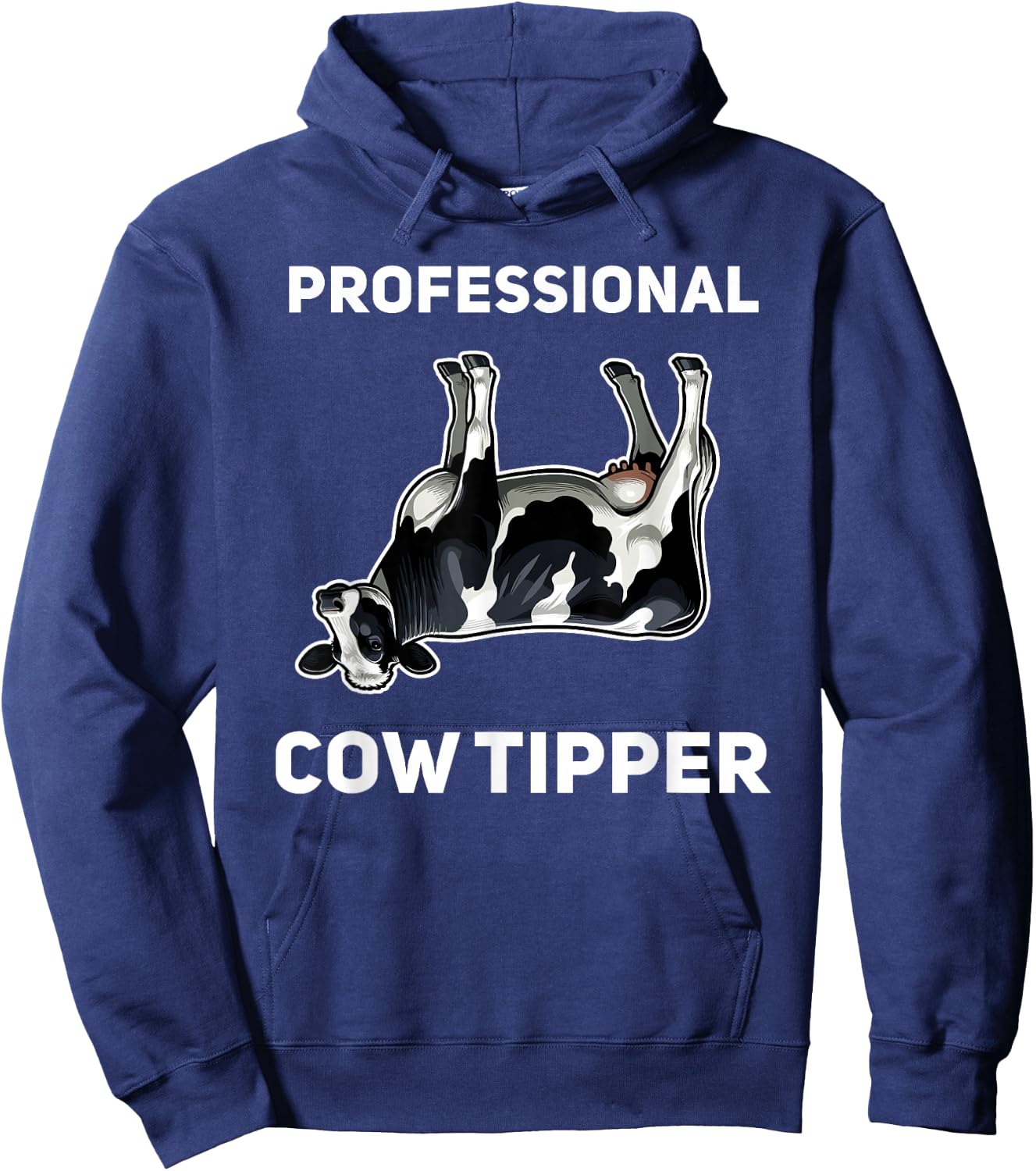 Professional Cow Tipper Funny Cow Tipping Hoodie - Hoodie | Navy