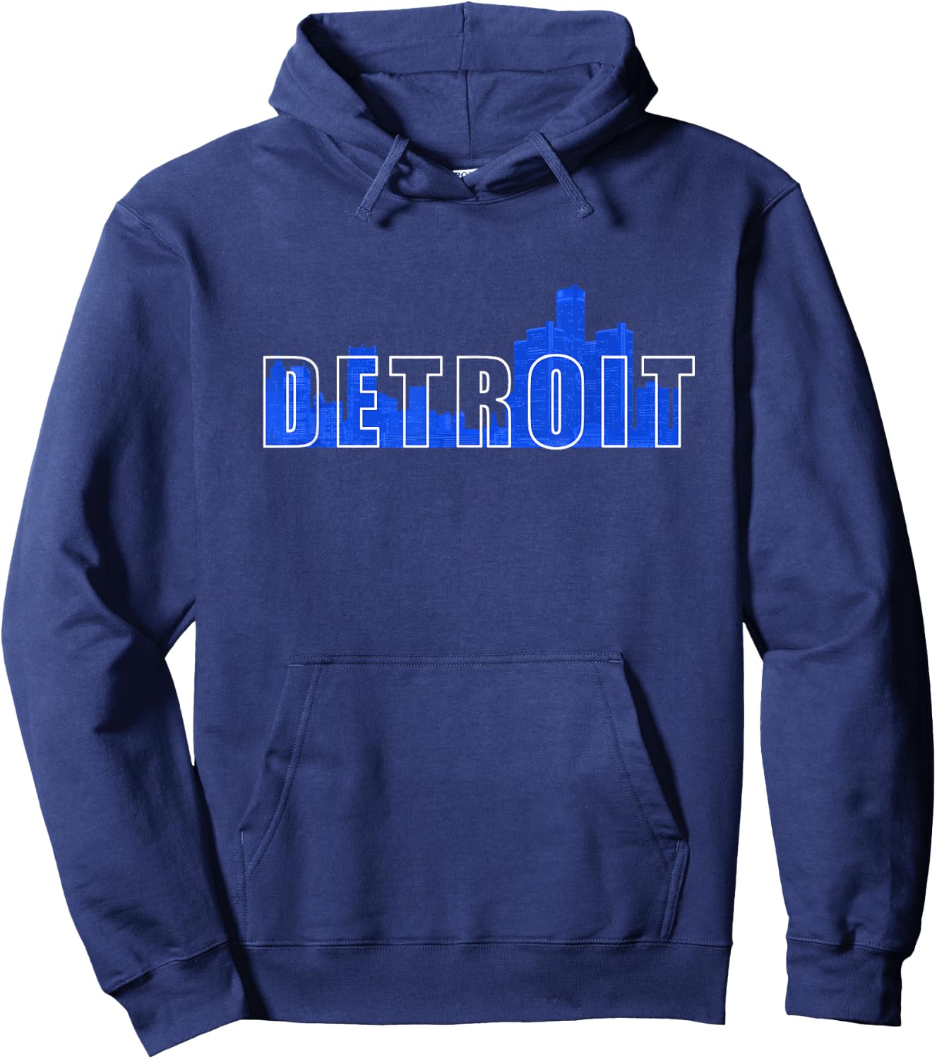 Detroit City Skyline Hoodie - Hoodie | Navy