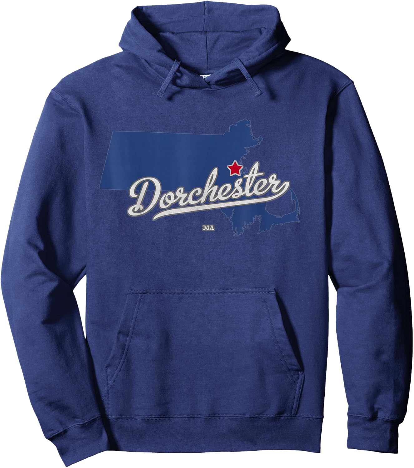 Dorchester Massachusetts Boston MA Map Hoodie - Hoodie | Navy