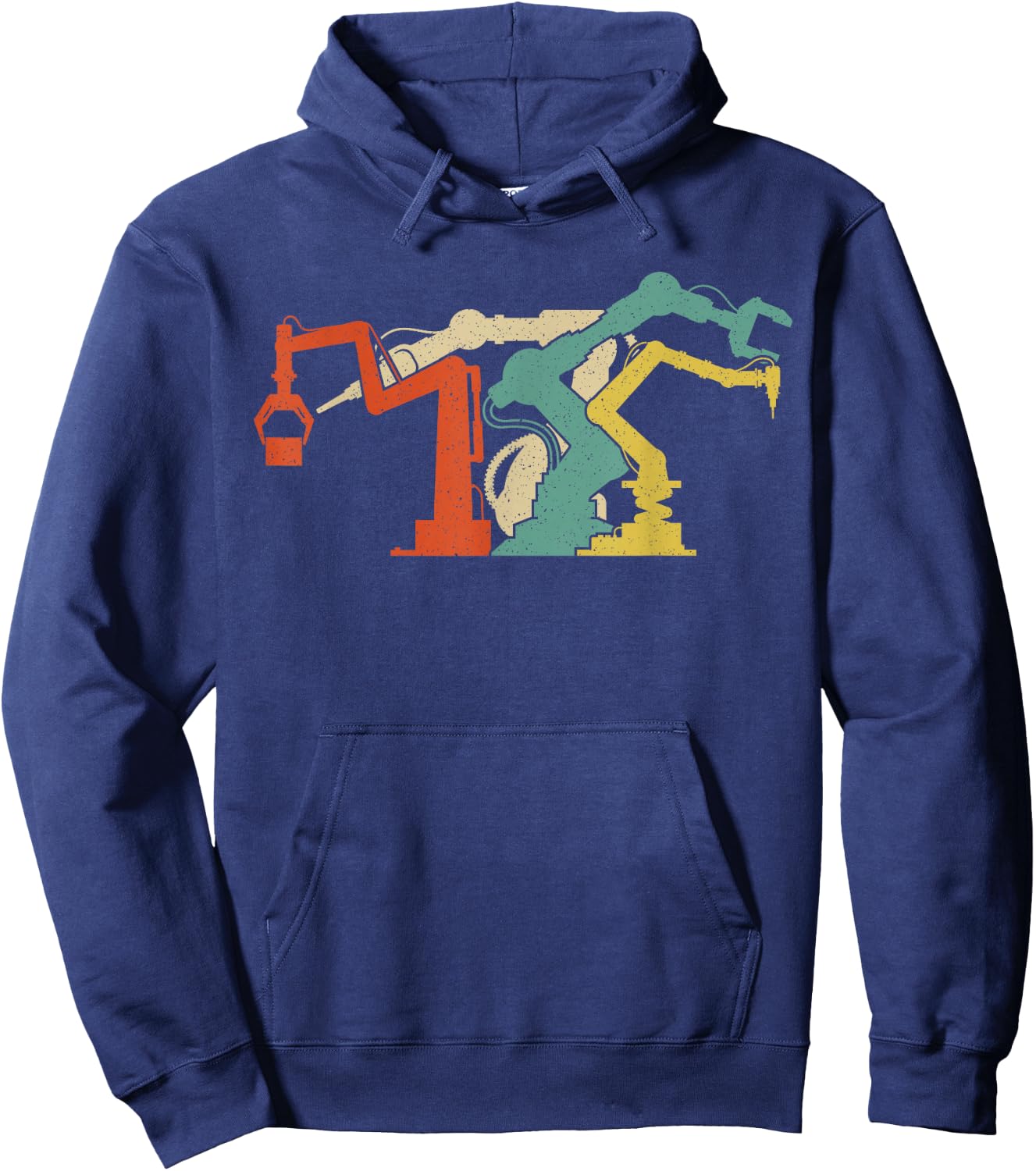Robot Robotics Engineer Retro Vintage Hoodie - Hoodie | Navy