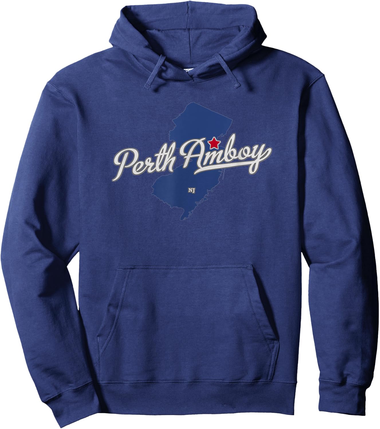 Perth Amboy New Jersey NJ Map Hoodie - Hoodie | Navy