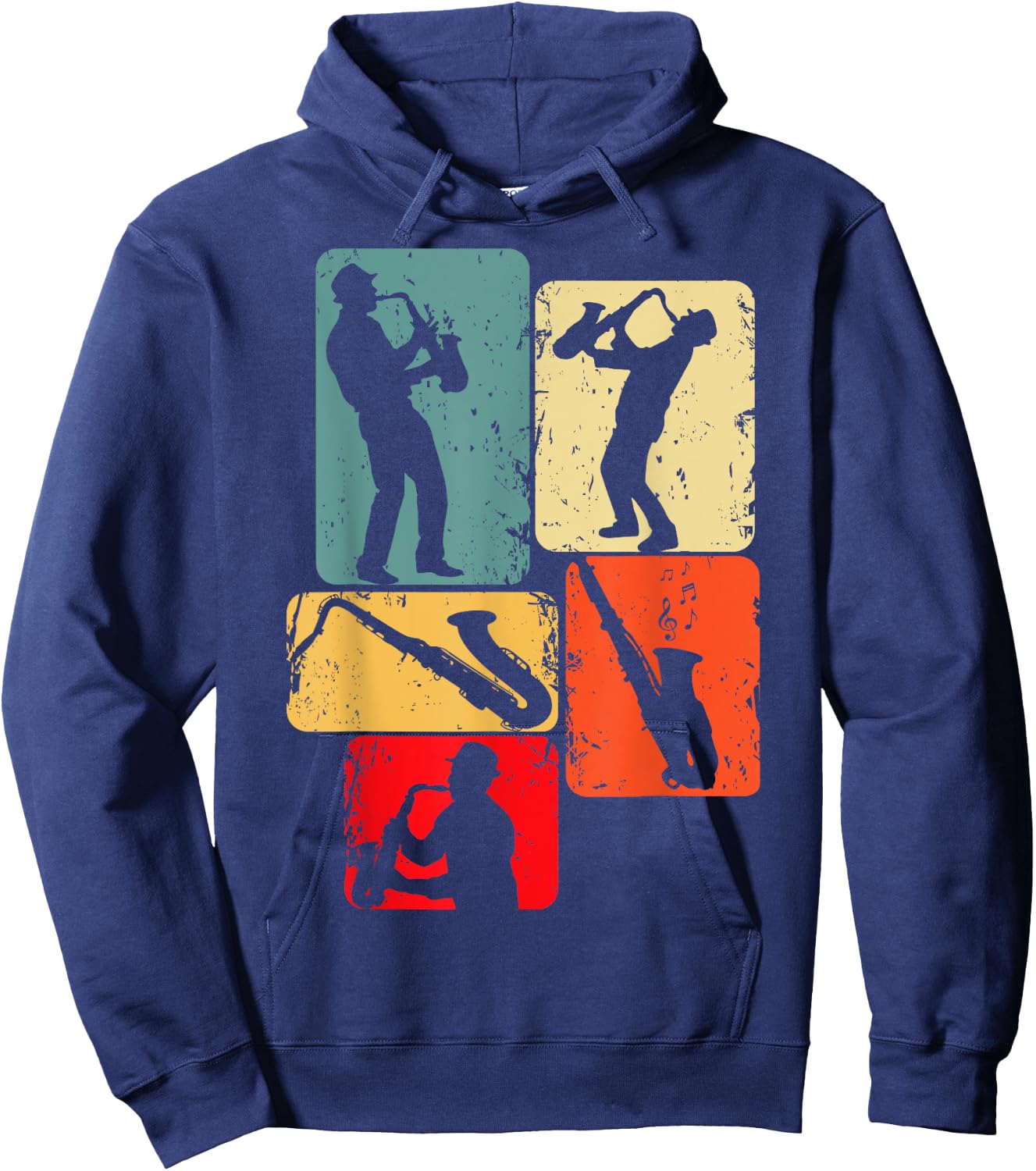 Saxophon Saxophonist Kinder Jungen Herren Hoodie - Hoodie | Navy