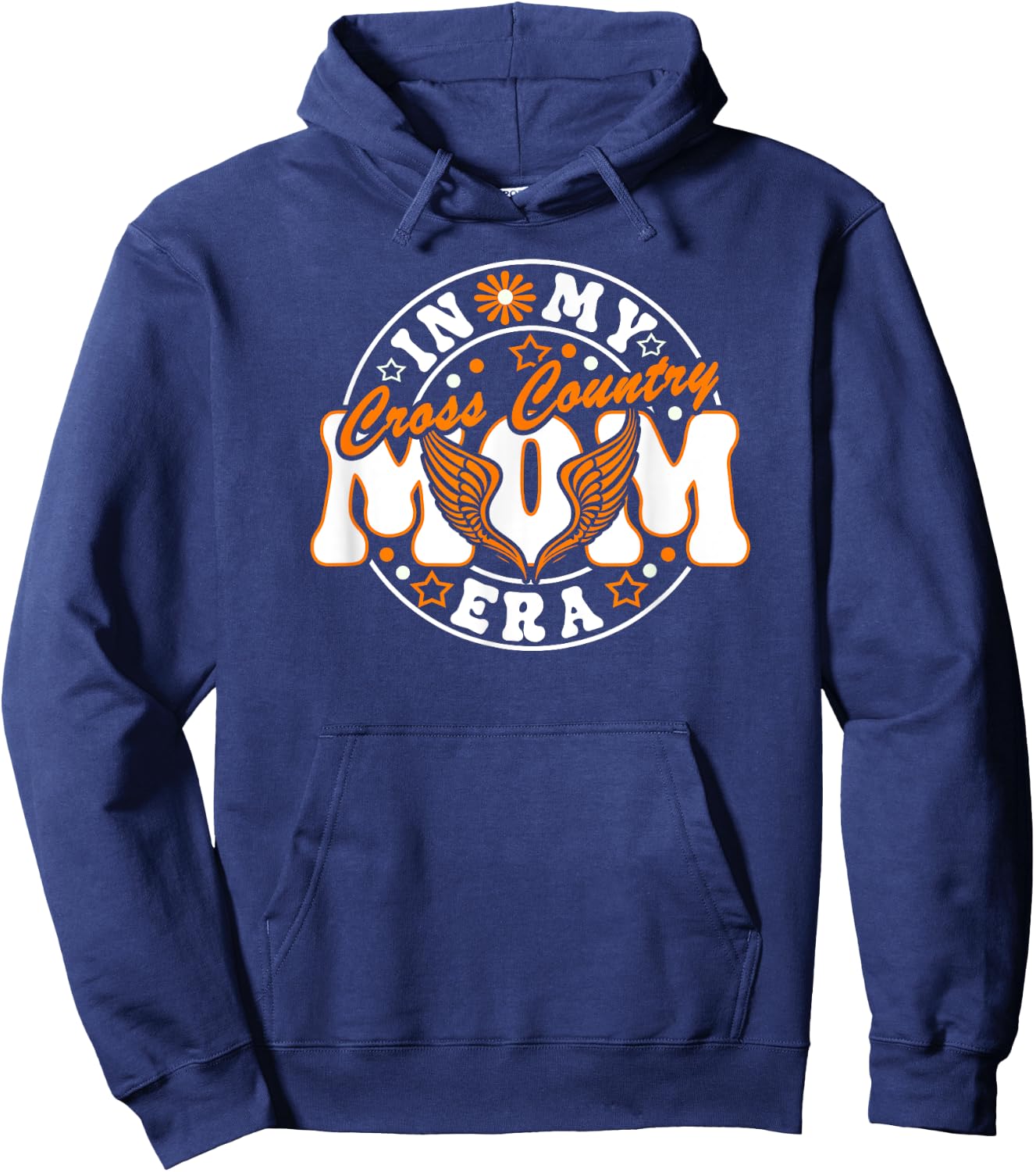 Cross Country Mom Era Orange XC Graphic Hoodie - Hoodie | Navy