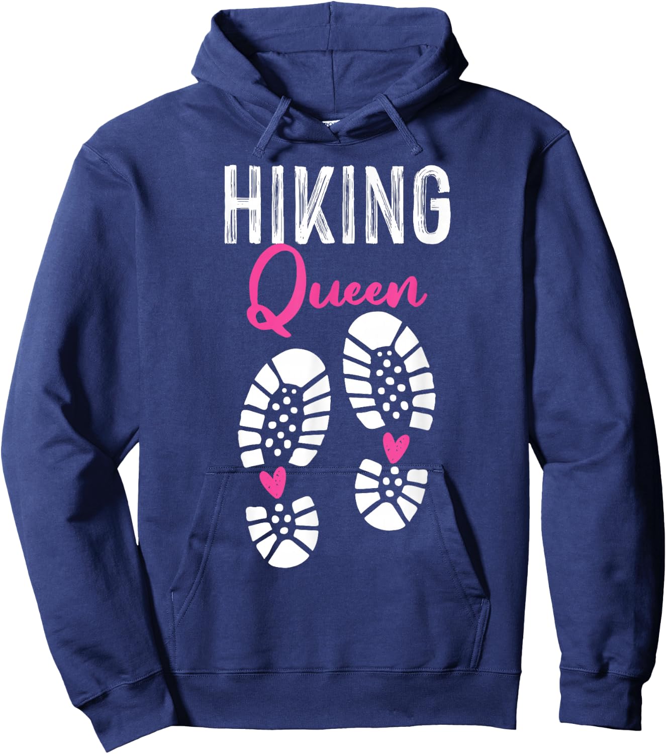 Funny Female Pink Hiker Hiking Queen Heart Hoodie - Hoodie | Navy