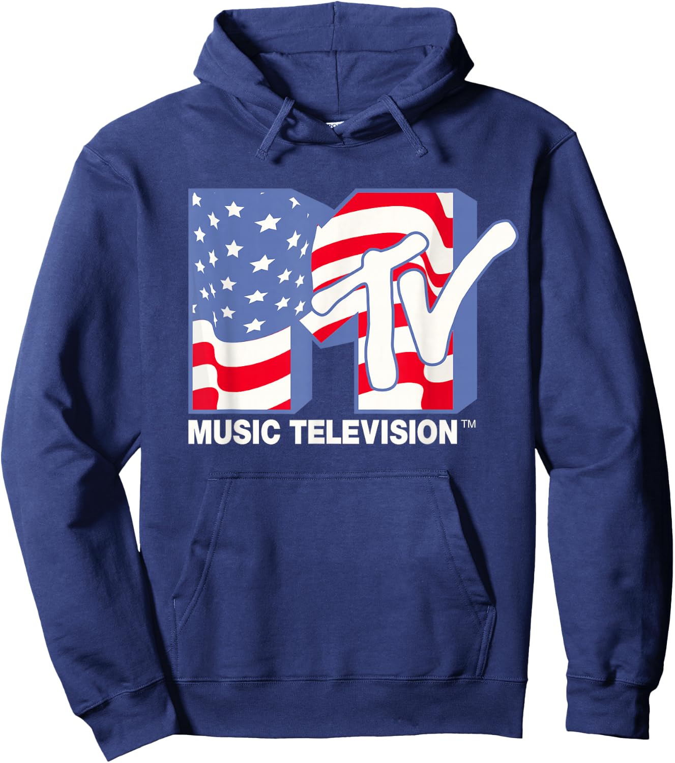 MTV Americana Flag Logo Hoodie - Hoodie | Navy