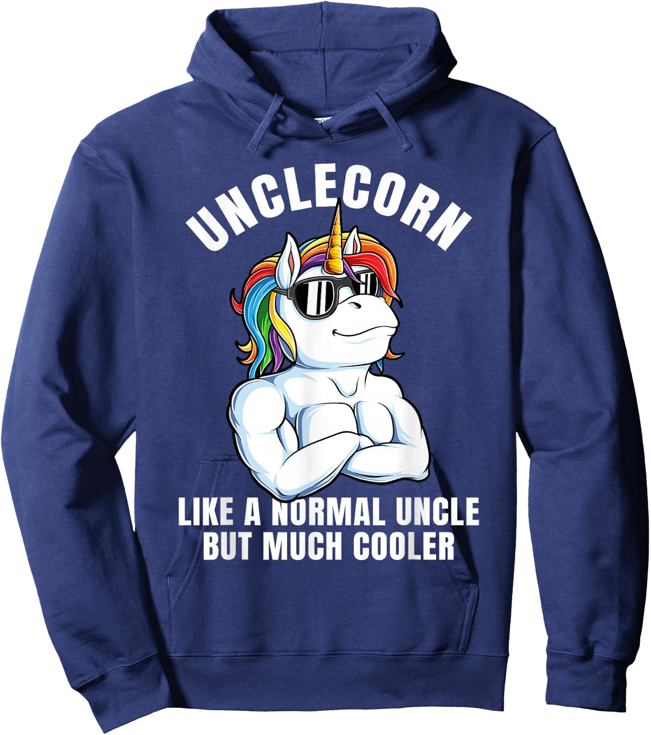 Unclecorn Cool Uncle Unicorn Birthday Hoodie - Hoodie | Navy