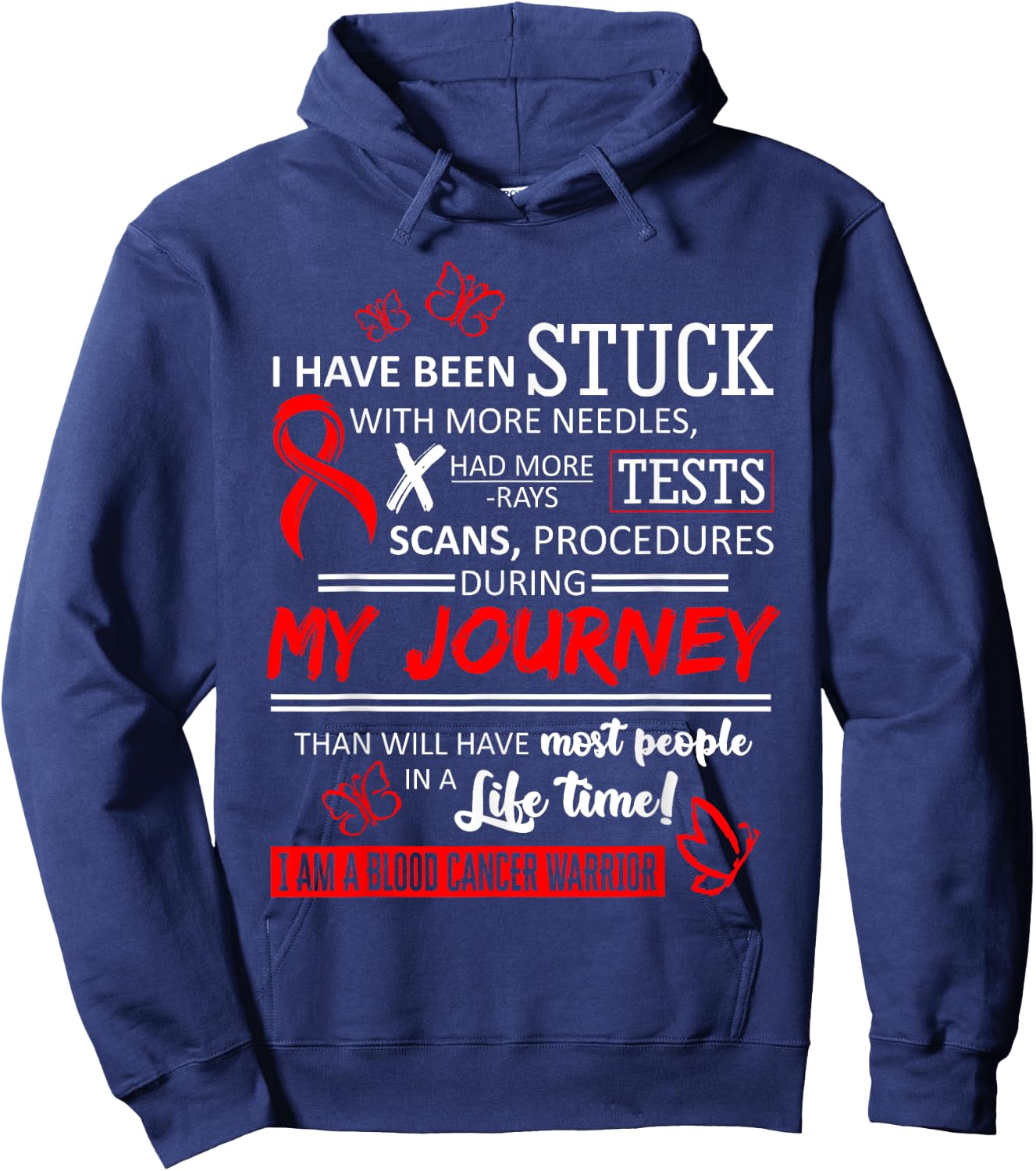 My Journey I Am A Blood Cancer Warrior Hoodie - Hoodie | Navy