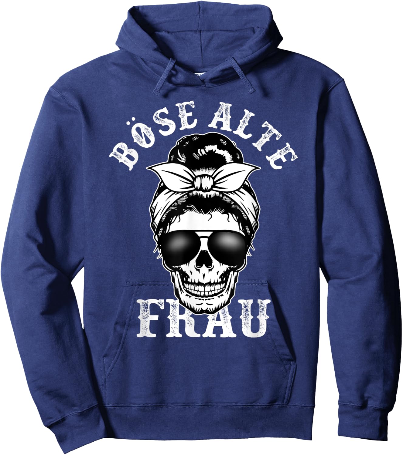 Böse Alte Frau unordentlicher Brötchenschädel Hoodie - Hoodie | Navy
