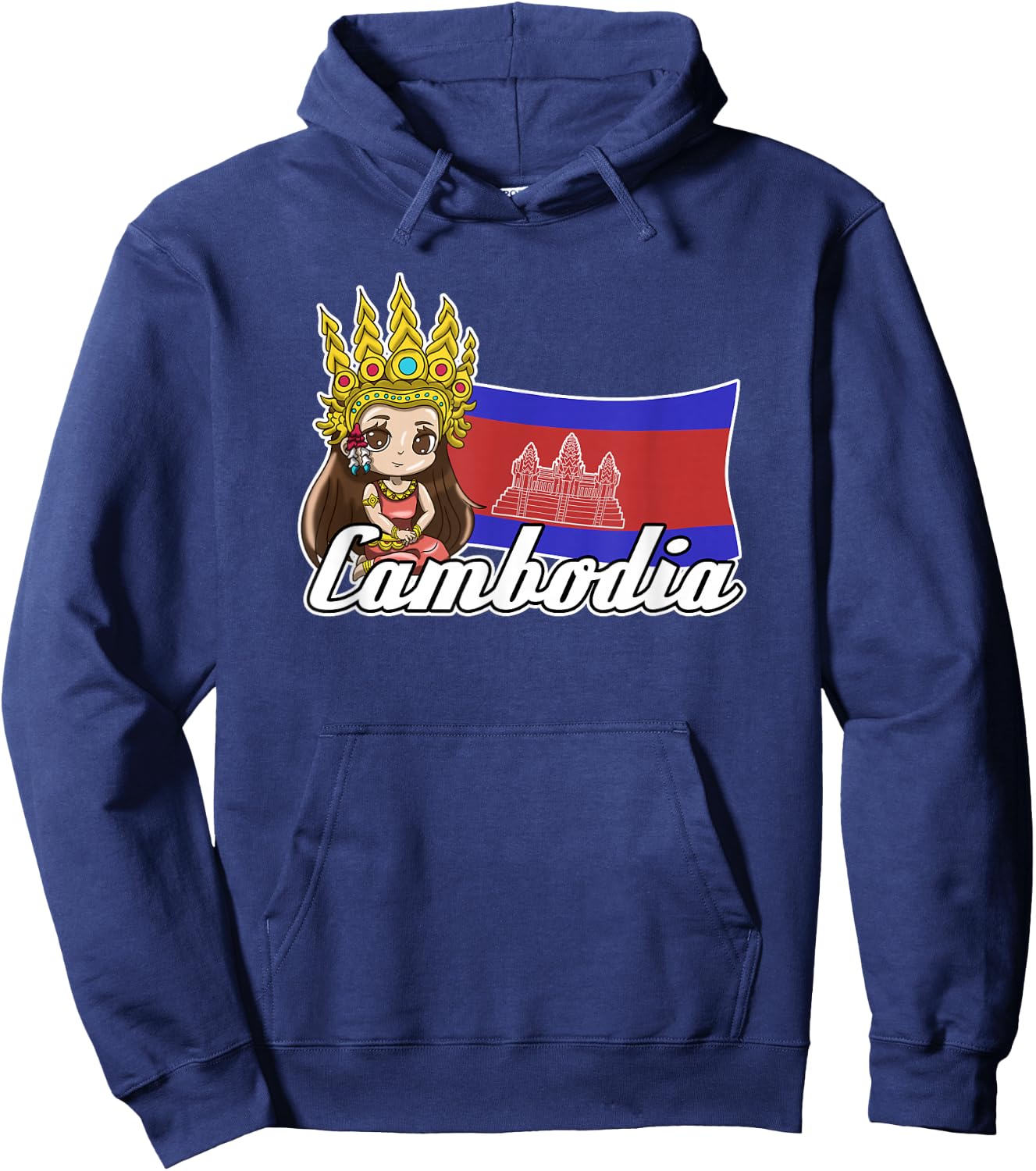 Cambodia Cambodian Flag Day Khmer Apsara Girl Hoodie - Hoodie | Navy
