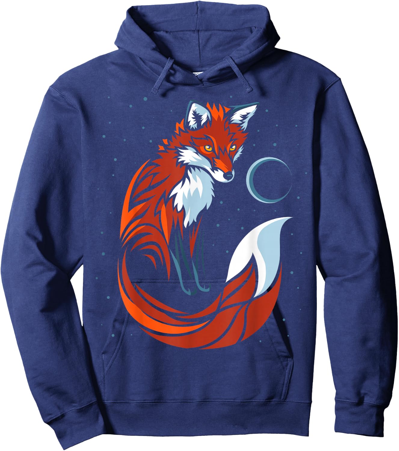 Tribal Tail Fox Graphic Design Hoodie - Hoodie | Navy