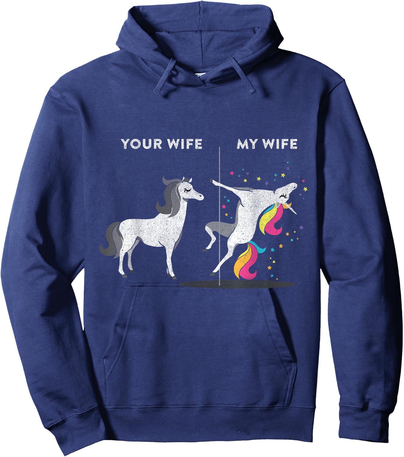 Your Wife vs My Wife Unicorn Hoodie - Hoodie | Navy
